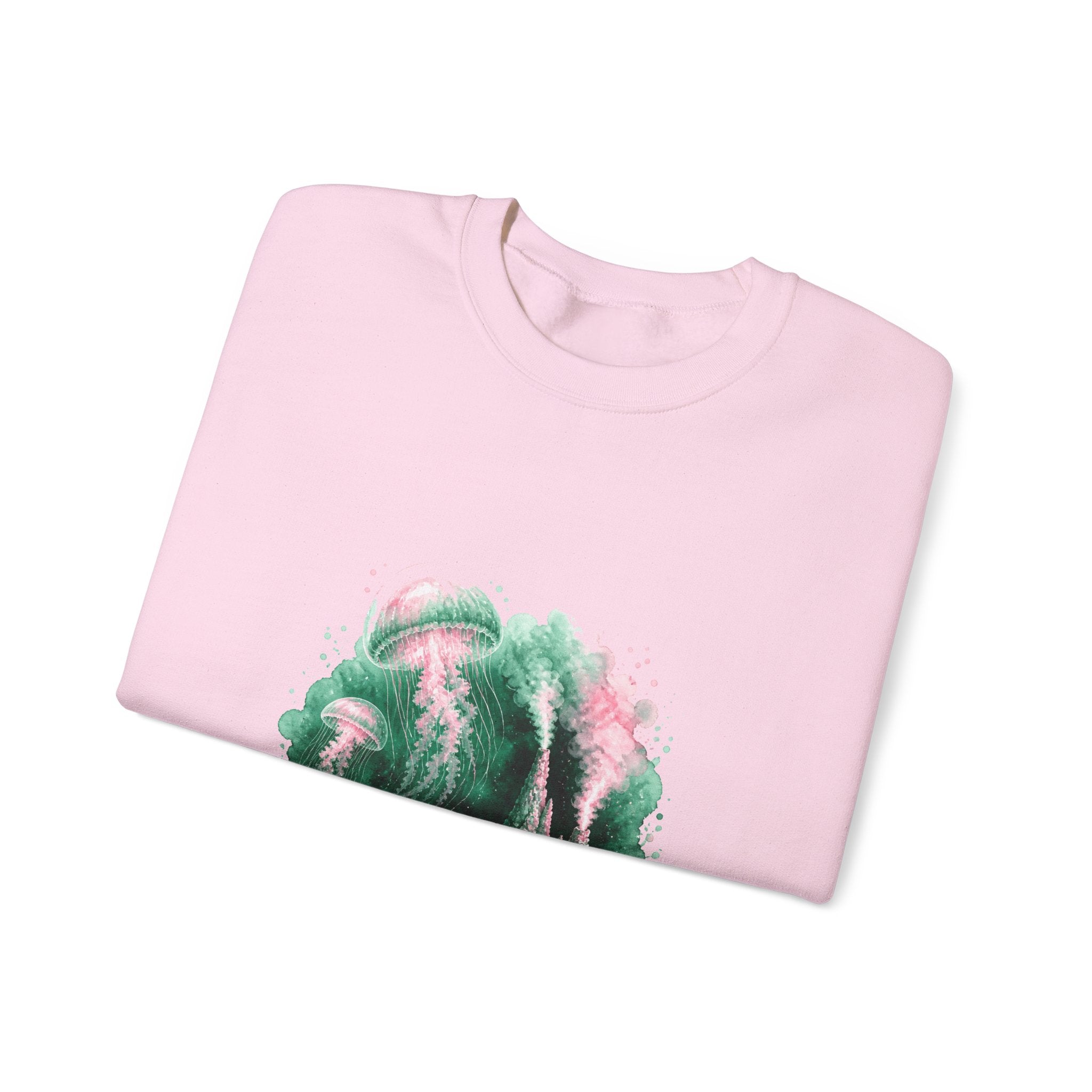 Matching Couple Sweatshirt - Coral Reef & Deep Sea Matching Couple Crewneck Sweatshirt Watercolor Art His Hers Engagement Gift - Design B