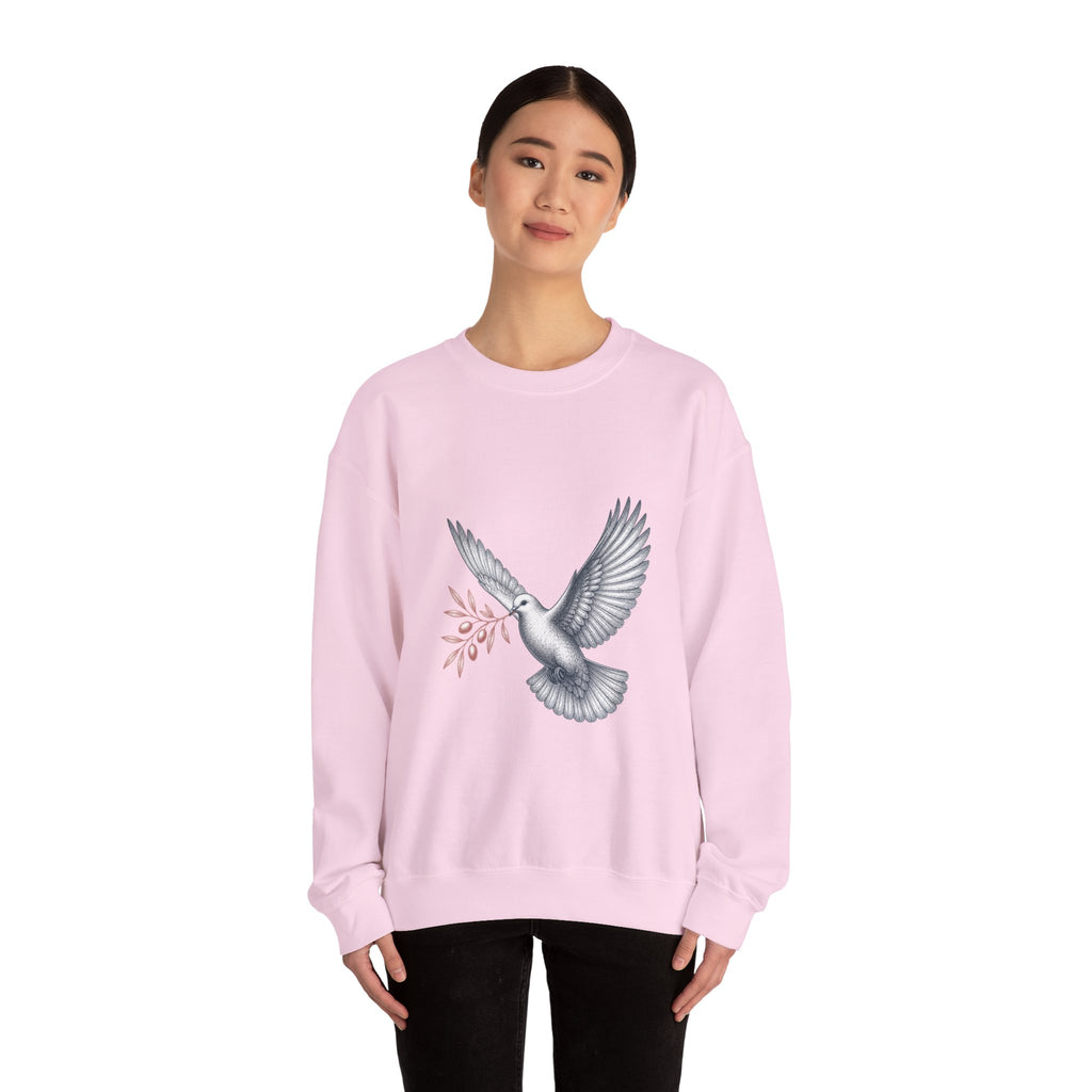 Matching Couple Sweatshirt - Wolf & Dove Matching Couple Premium Fleece Sweatshirt Vintage Art His Hers Honeymoon Gift - Design B