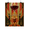Wine Glass Strongman Wall Art Poster 24×36 Art Deco Bar Area Decor Maximalist Print