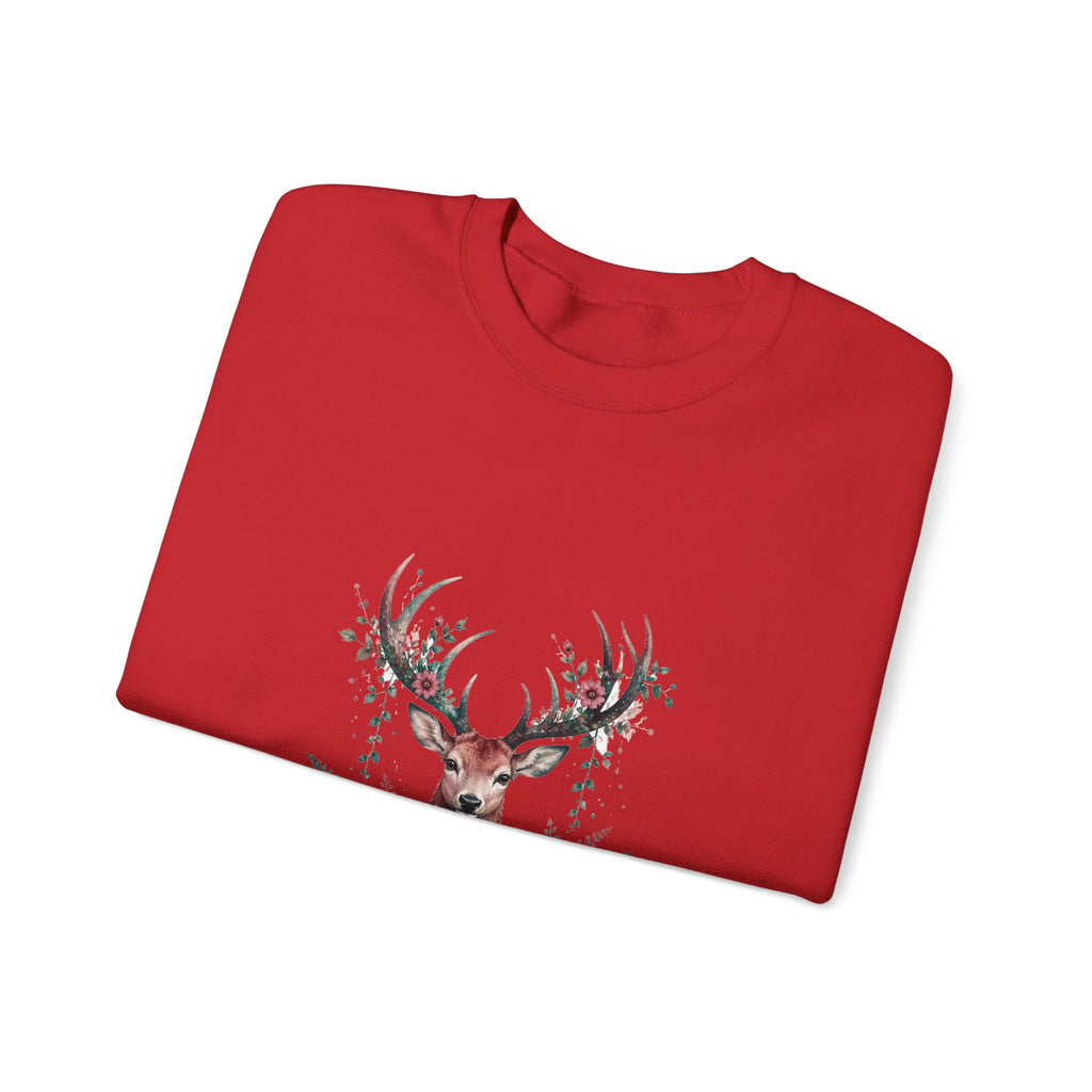 Matching Couple Sweatshirt - Bear & Deer Matching Couple Comfort Colors Crew Watercolor Art His Hers Birthday Gift - Design B