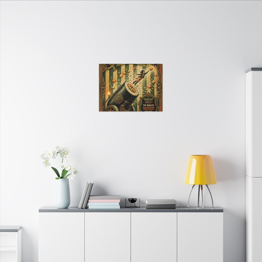 Sushi Roll Cannon Wall Art Canvas 16×20 Baroque Home Office Decor Maximalist Print