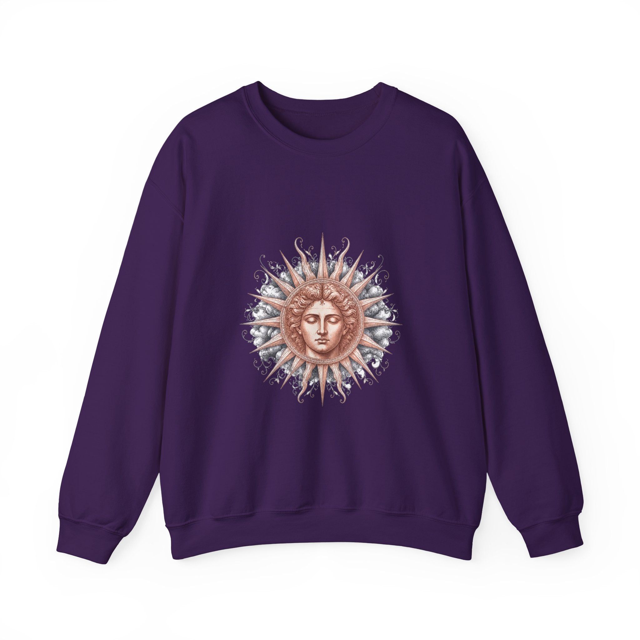 Matching Couple Sweatshirt - Helios & Selene Matching Couple Premium Fleece Sweatshirt Vintage Art His Hers Honeymoon Gift - Design A