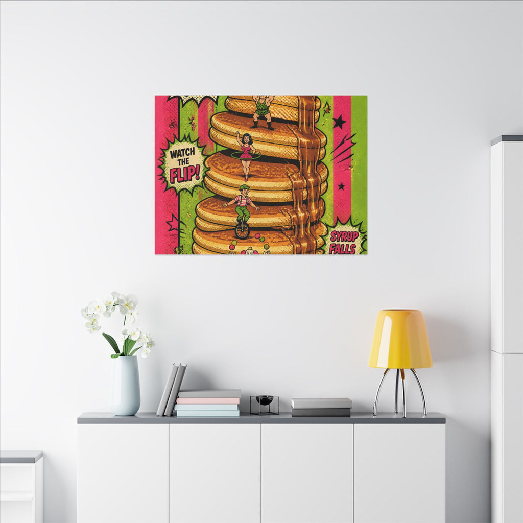 Pancake Stack Platform Wall Art Canvas 16×20 Pop Art Living Room Decor Maximalist Print