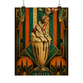Milkshake Slide Clown Wall Art Poster 18×24 Art Deco Entryway Decor Maximalist Print