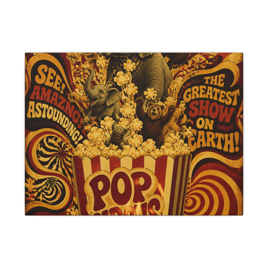 Popcorn Box Animals Wall Art Canvas 24×36 Psychedelic Dining Room Decor Maximalist Print
