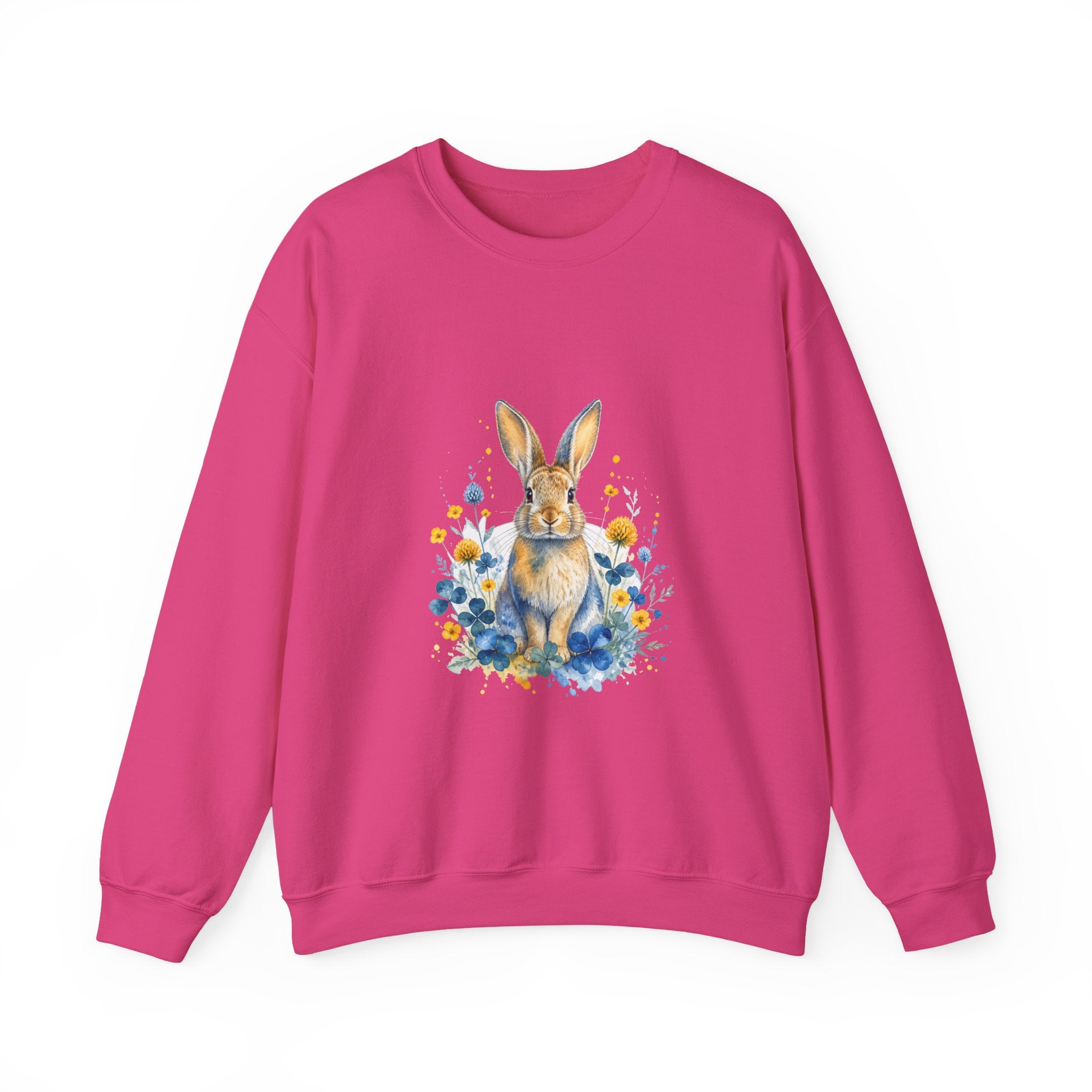 Matching Couple Sweatshirt - Fox & Rabbit Matching Couple Comfort Colors Crew Watercolor Art His Hers Birthday Gift - Design B