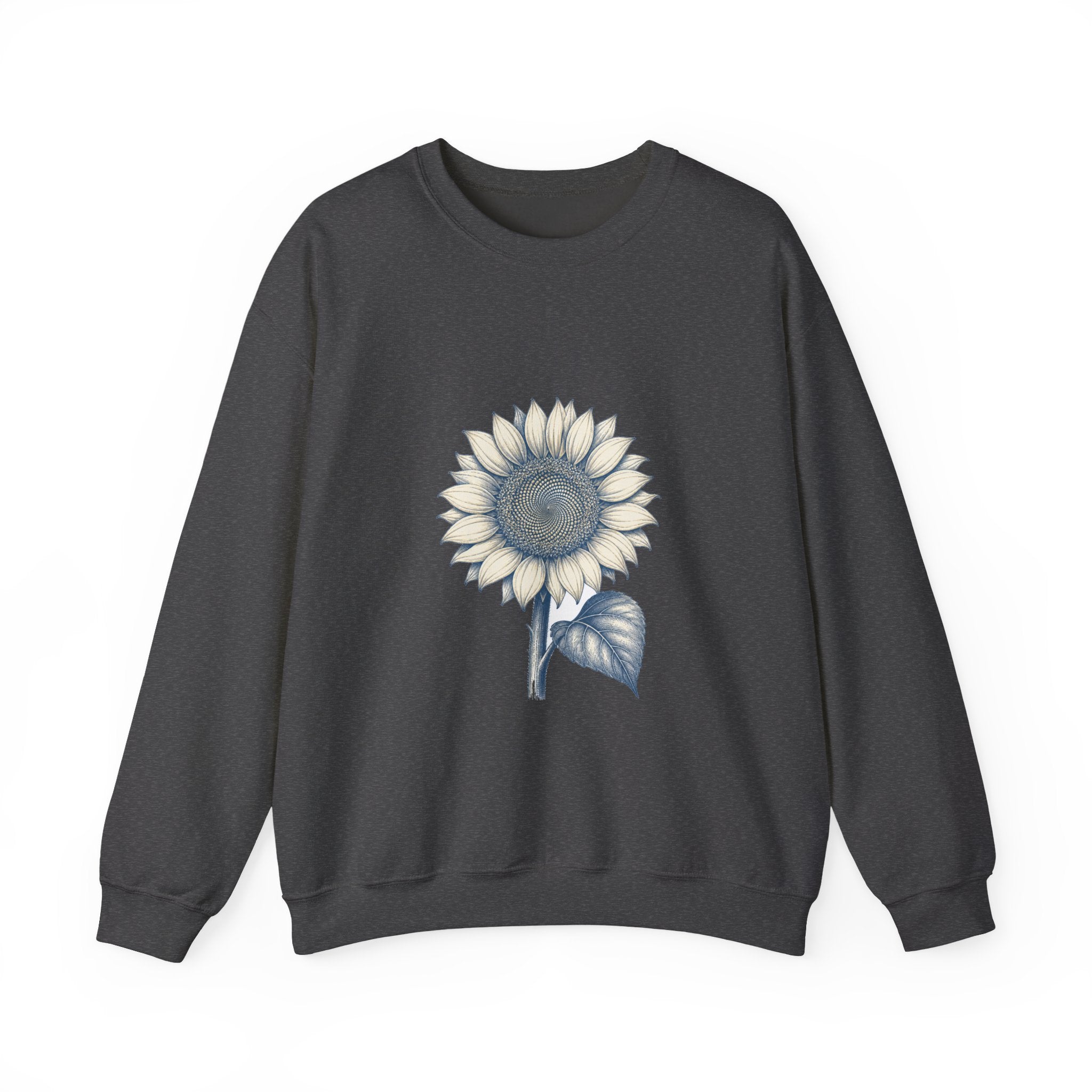 Matching Couple Sweatshirt - Sunflower & Moonflower Matching Couple Comfort Colors Crew Hand-Drawn Art His Hers Anniversary Gift - Design A
