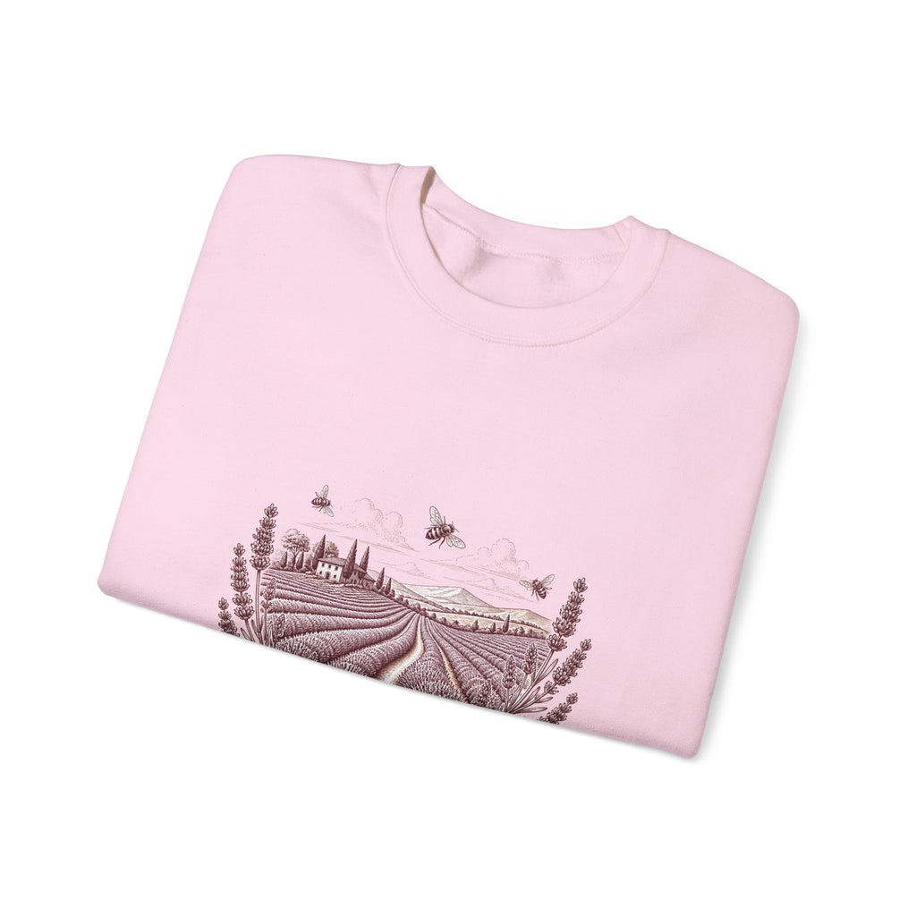 Matching Couple Sweatshirt - Lavender Fields & Canyon Matching Couple Crewneck Sweatshirt Vintage Art His Hers Wedding Gift - Design A