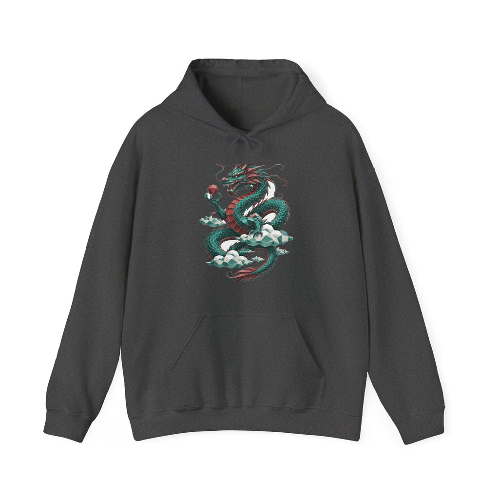 Matching Couple Sweatshirt - Dragon & Phoenix Matching Couple Hooded Sweatshirt Geometric Art His Hers Couple Gift - Design A