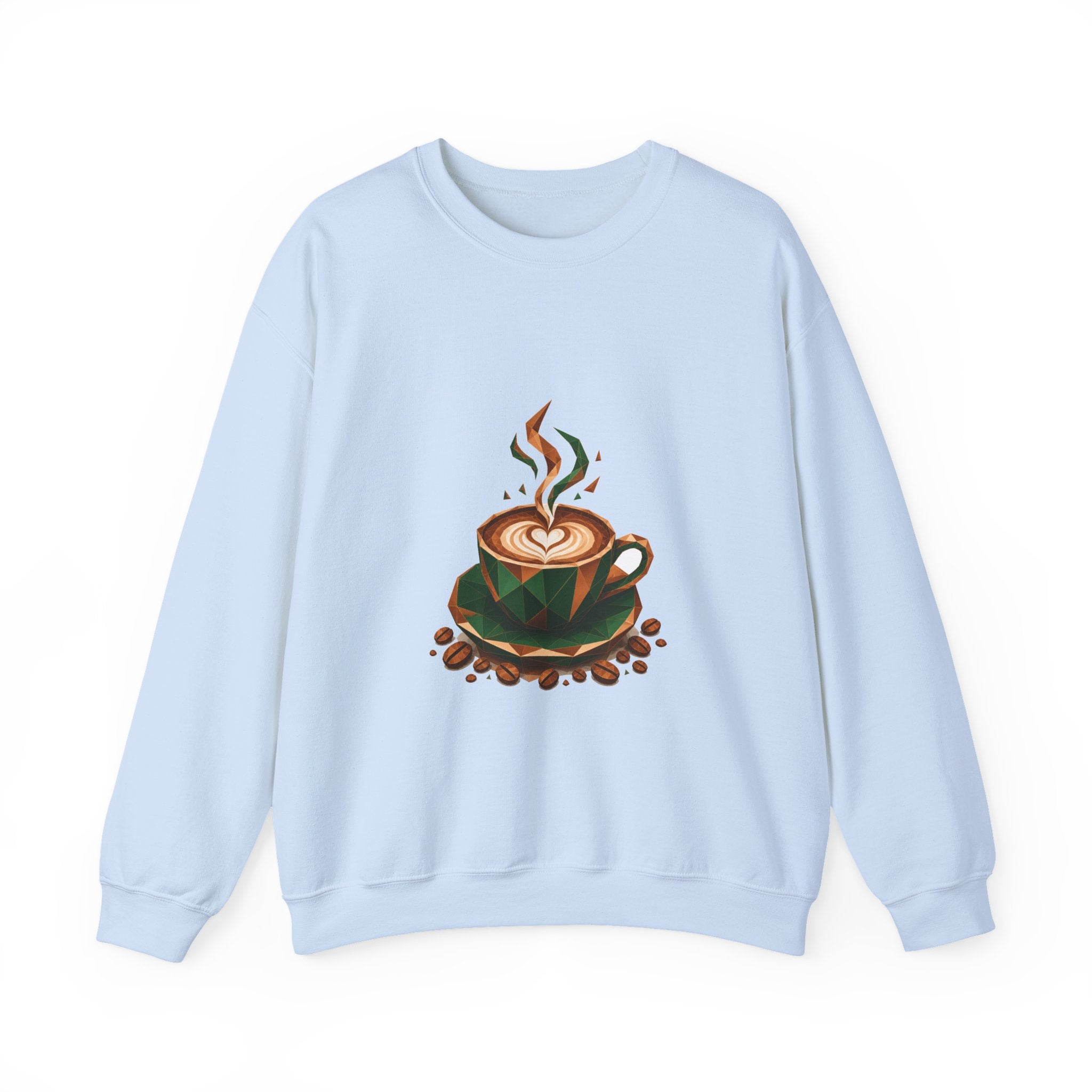 Matching Couple Sweatshirt - Coffee & Tea Matching Couple Crewneck Sweatshirt Geometric Art His Hers Couple Gift - Design A