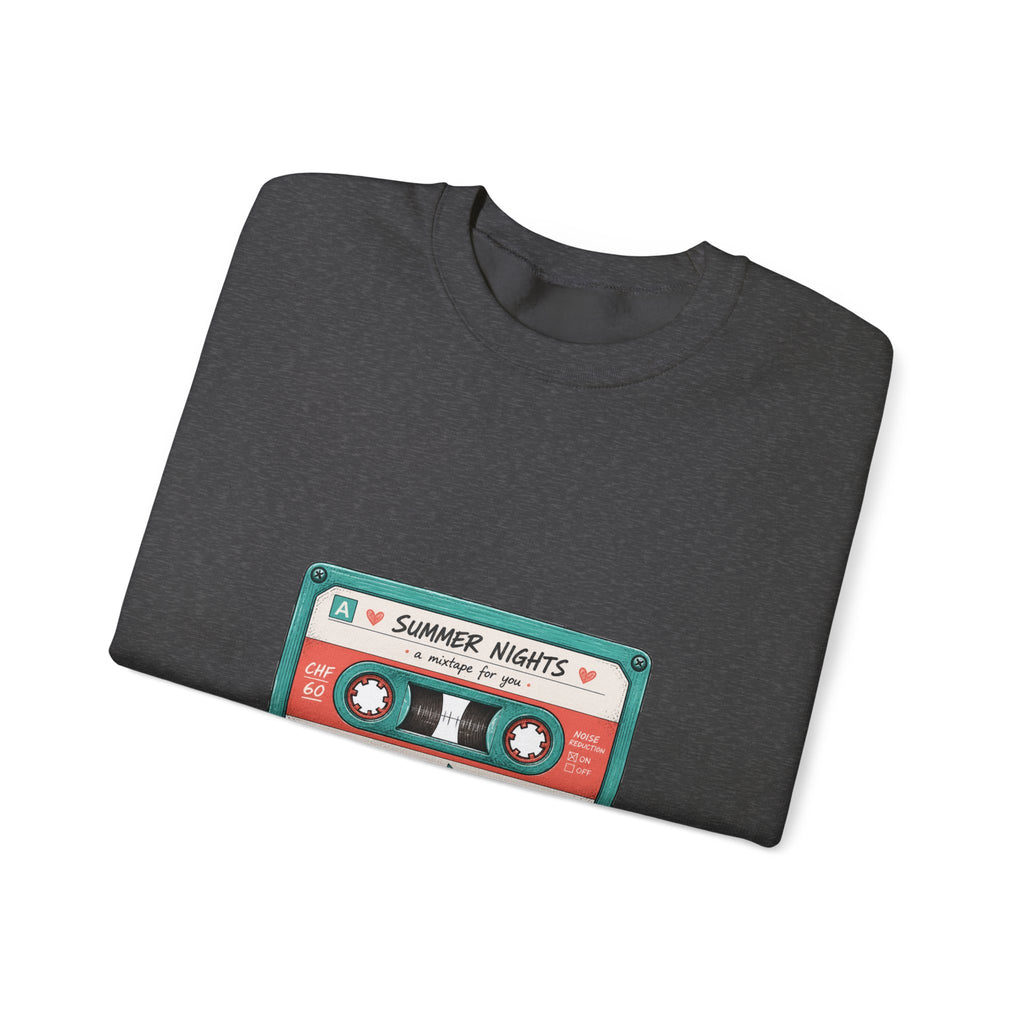 Matching Couple Sweatshirt - Vinyl & Cassette Matching Couple Comfort Colors Crew Hand-Drawn Art His Hers Anniversary Gift - Design B