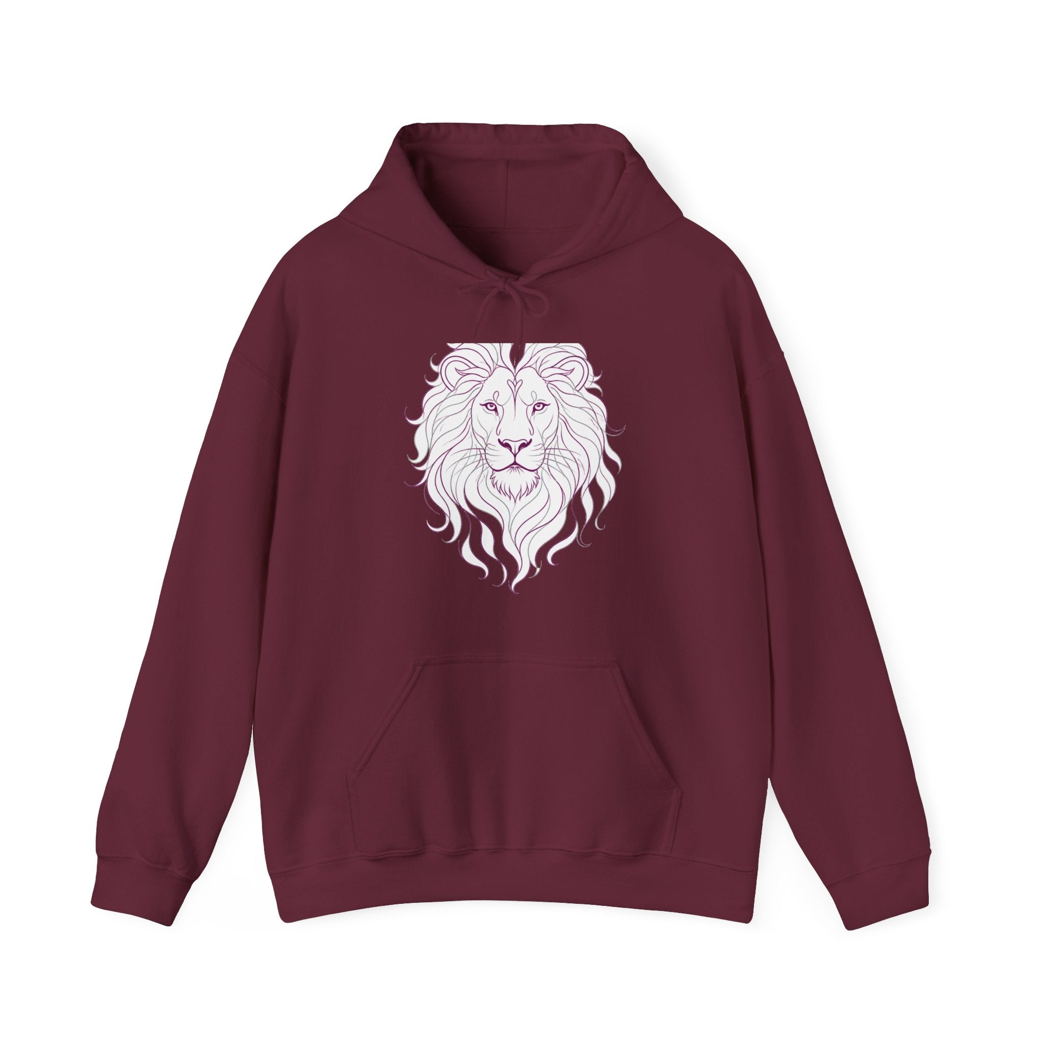 Matching Couple Sweatshirt - Lion & Lamb Matching Couple Hooded Sweatshirt Minimalist Art His Hers Valentine Gift - Design A