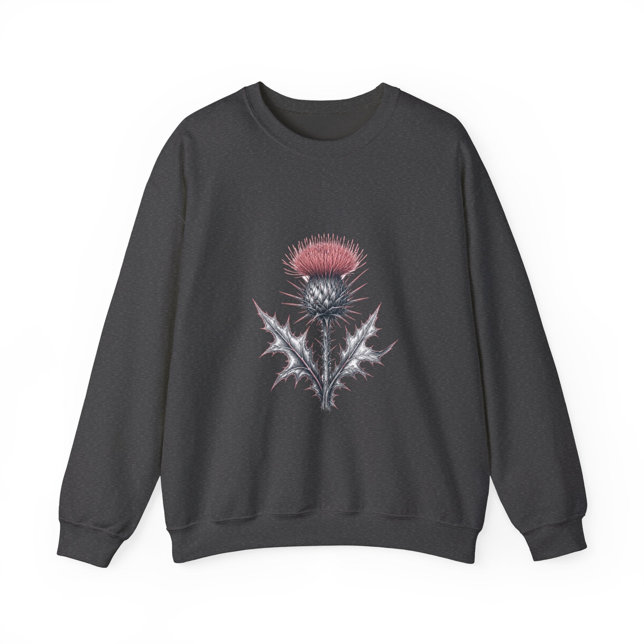 Matching Couple Sweatshirt - Lavender & Thistle Matching Couple Premium Fleece Sweatshirt Hand-Drawn Art His Hers Anniversary Gift - Design B