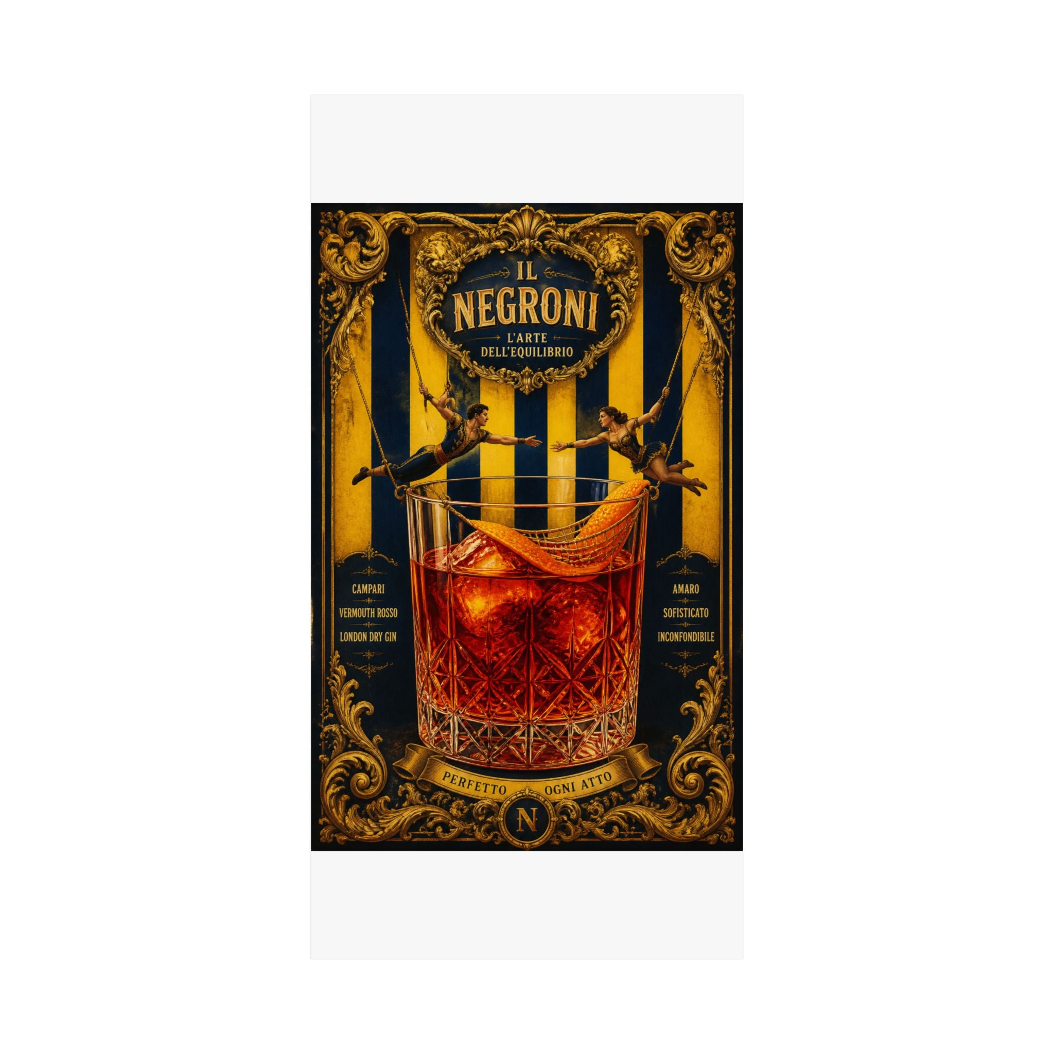 Negroni Trapeze Act Wall Art Poster 18×24 Baroque Home Office Decor Maximalist Print