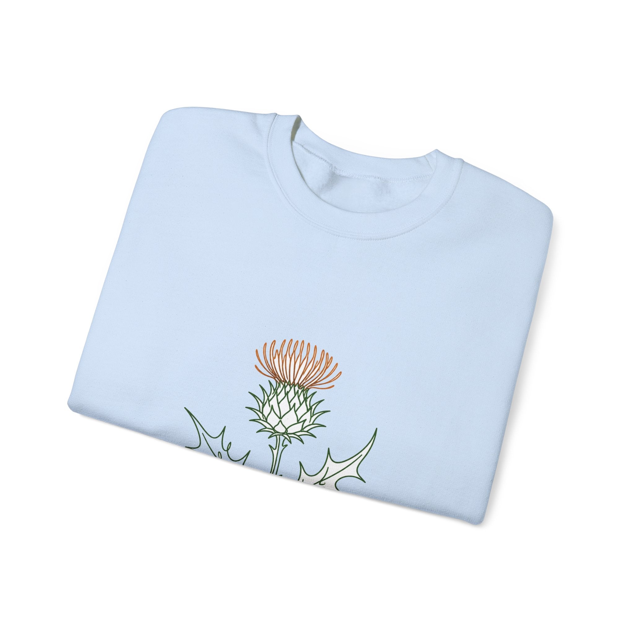 Matching Couple Sweatshirt - Lavender & Thistle Matching Couple Crewneck Sweatshirt Minimalist Art His Hers Valentine Gift - Design B