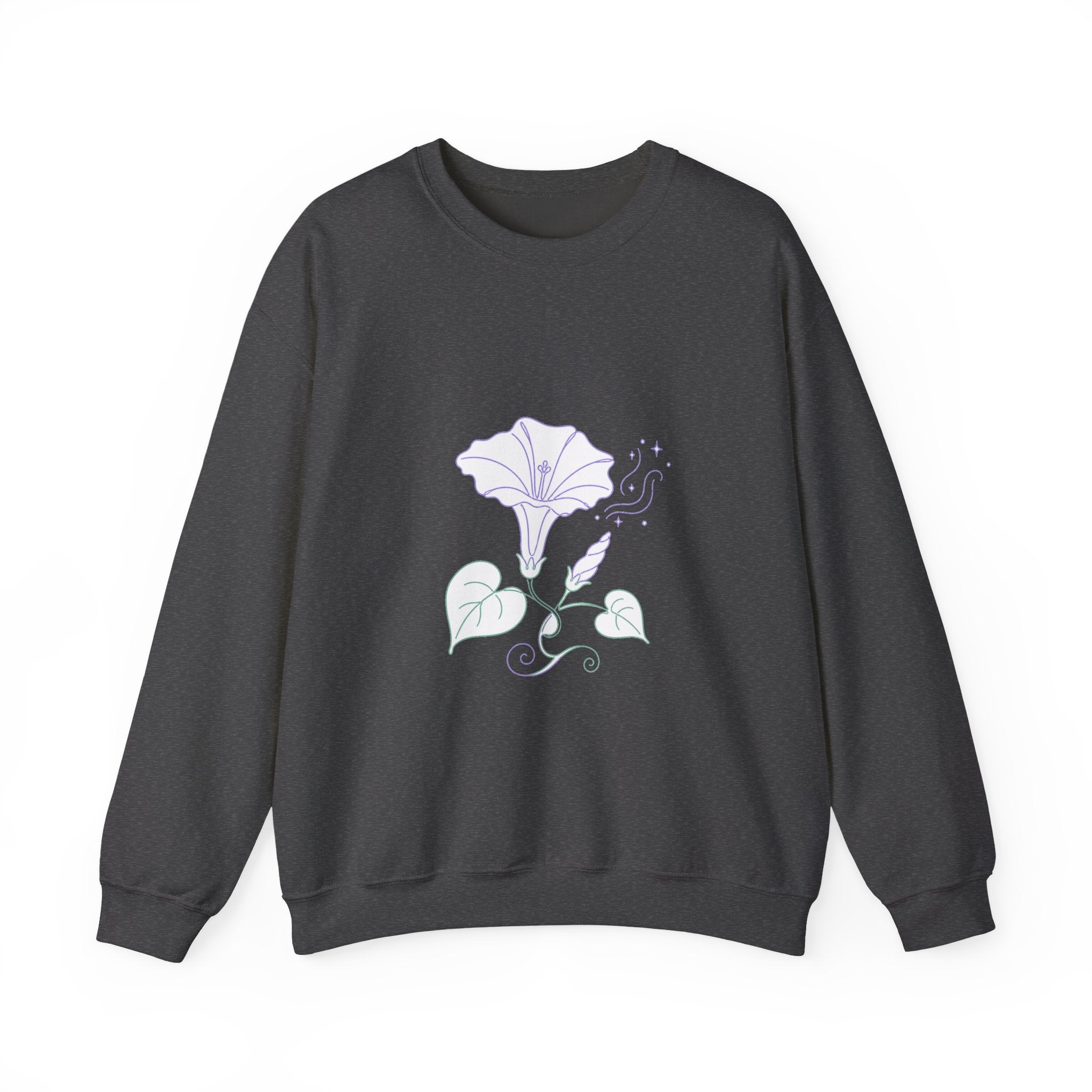 Matching Couple Sweatshirt - Sunflower & Moonflower Matching Couple Comfort Colors Crew Minimalist Art His Hers Christmas Gift - Design B