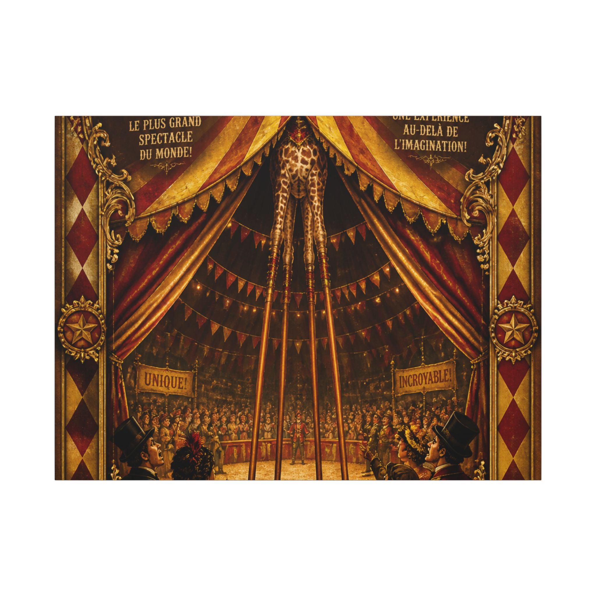 Giraffe on Stilts Wall Art Canvas 16×20 Baroque Home Office Decor Maximalist Print