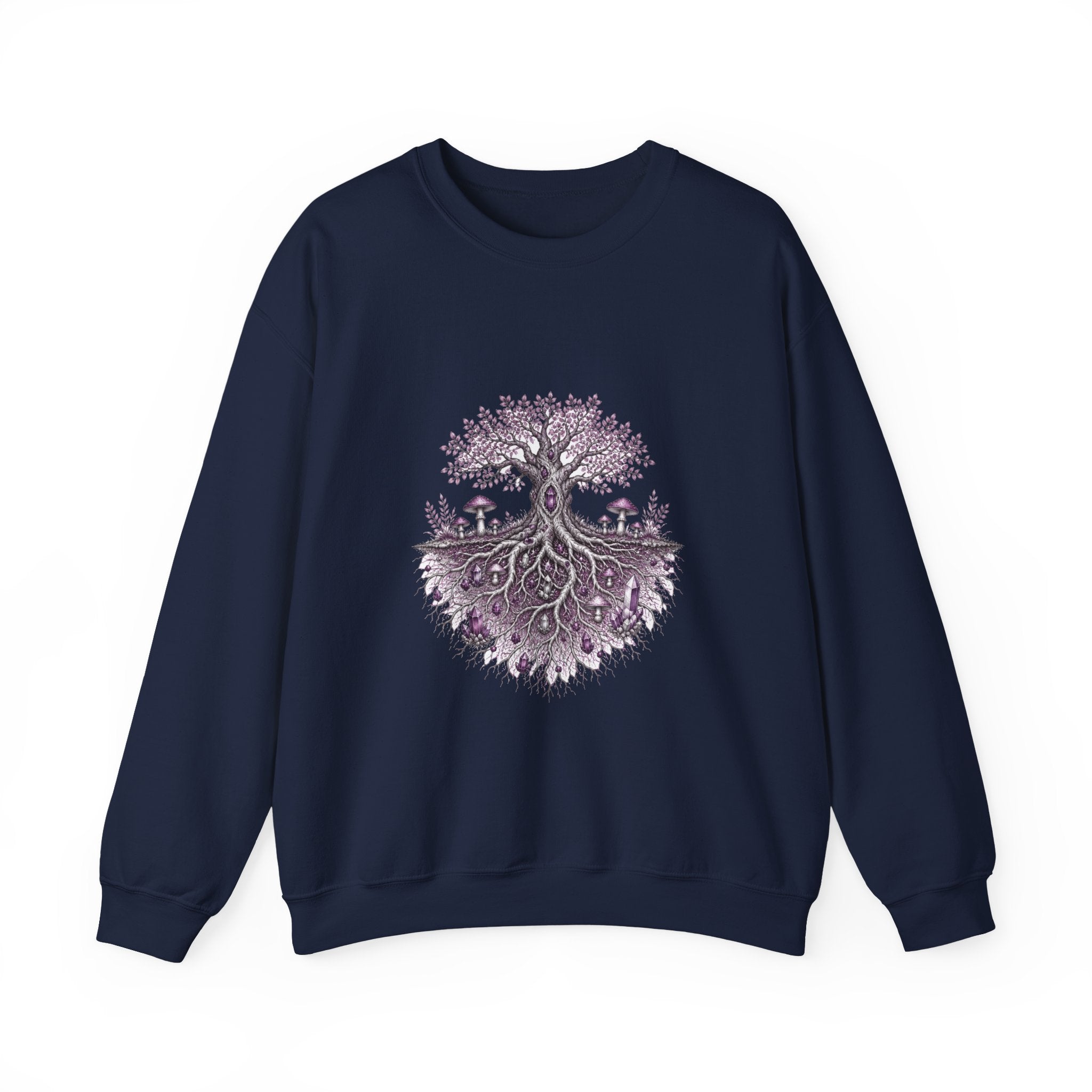 Matching Couple Sweatshirt - Ancient Oak & Deep Roots Matching Couple Premium Fleece Sweatshirt Hand-Drawn Art His Hers Anniversary Gift - Design B