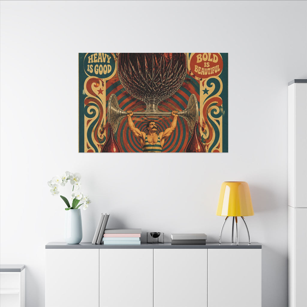 Wine Glass Strongman Wall Art Canvas 16×20 Psychedelic Cafe Decor Maximalist Print