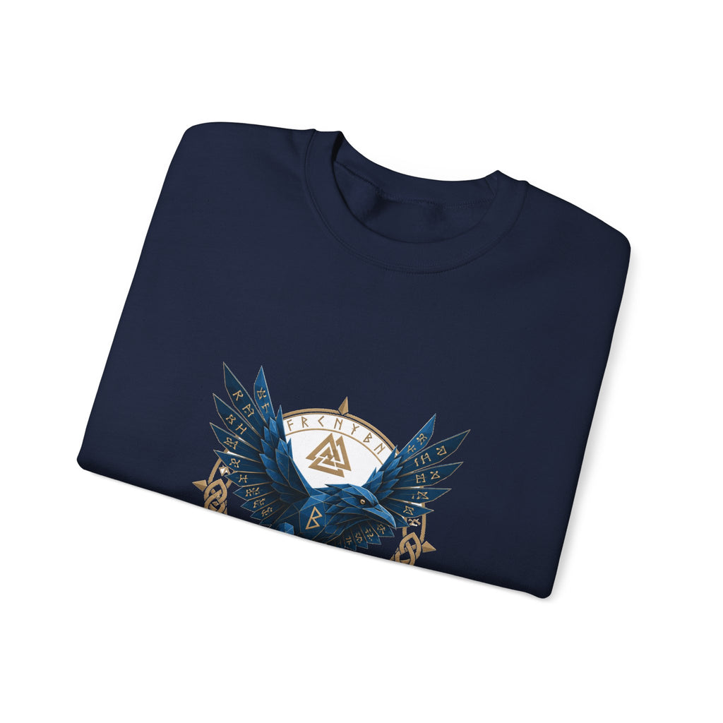 Matching Couple Sweatshirt - Huginn & Muninn Matching Couple Crewneck Sweatshirt Geometric Art His Hers Couple Gift - Design B