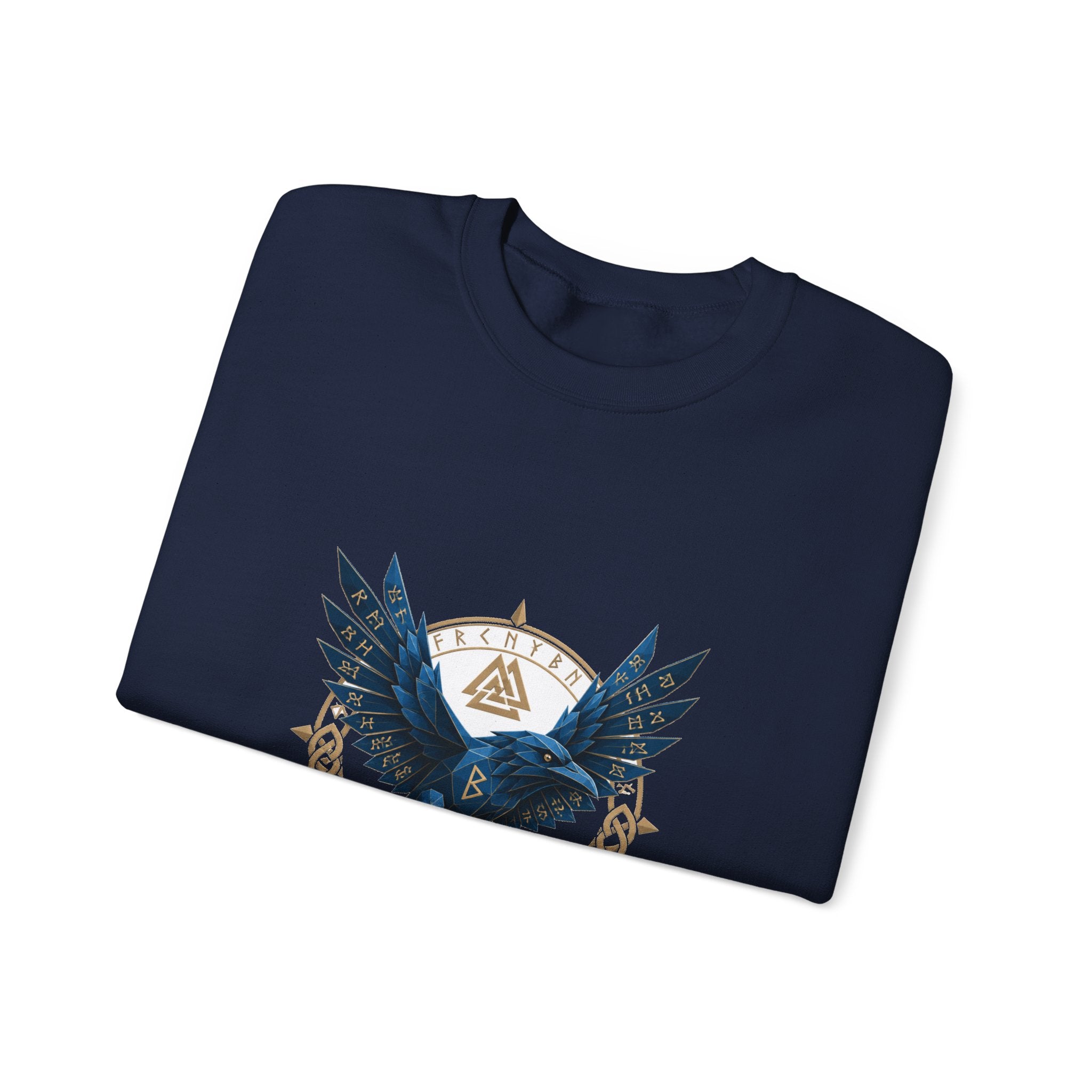 Matching Couple Sweatshirt - Huginn & Muninn Matching Couple Crewneck Sweatshirt Geometric Art His Hers Couple Gift - Design B