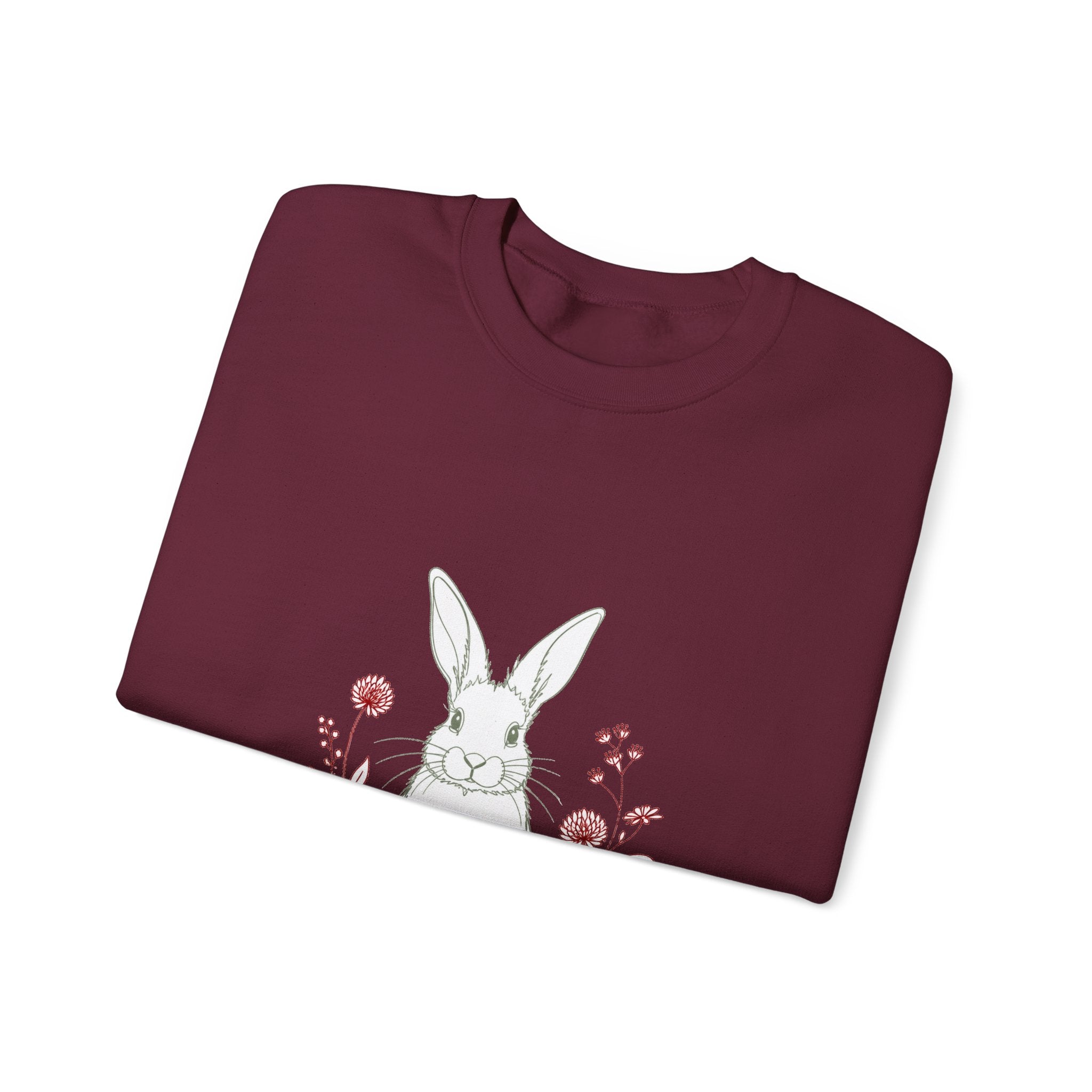 Matching Couple Sweatshirt - Fox & Rabbit Matching Couple Crewneck Sweatshirt Minimalist Art His Hers Valentine Gift - Design B