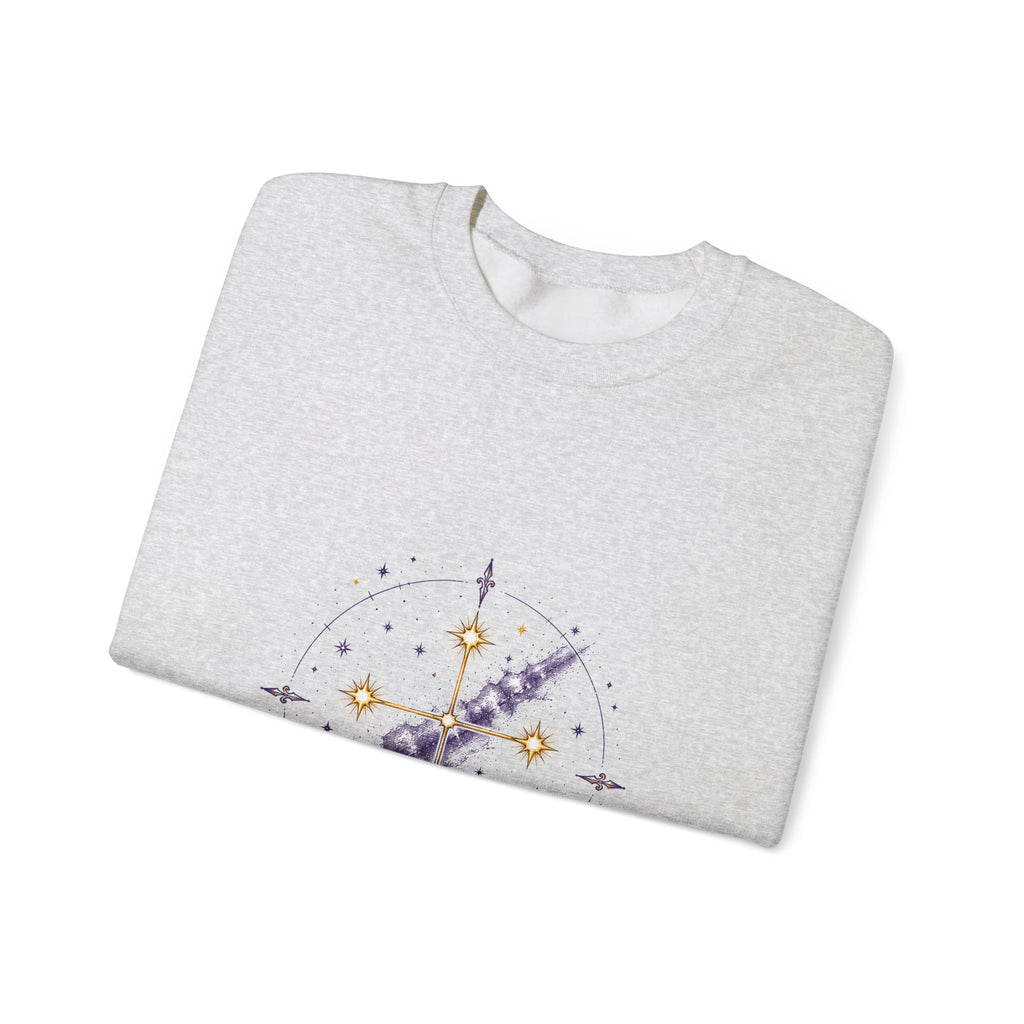 Matching Couple Sweatshirt - Aurora & Southern Cross Matching Couple Premium Fleece Sweatshirt Hand-Drawn Art His Hers Anniversary Gift - Design B