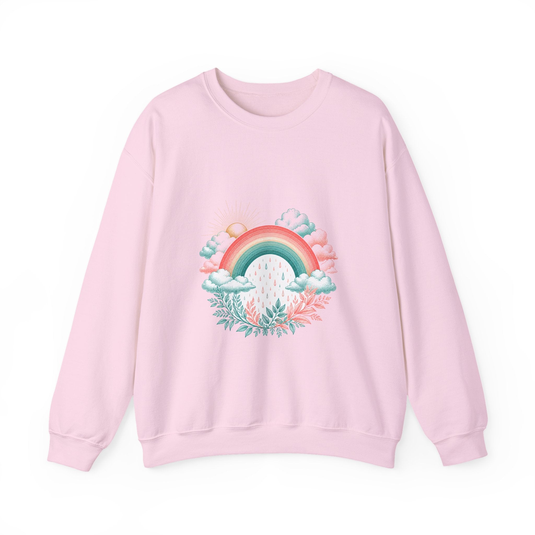 Matching Couple Sweatshirt - Storm & Rainbow Matching Couple Comfort Colors Crew Vintage Art His Hers Honeymoon Gift - Design B