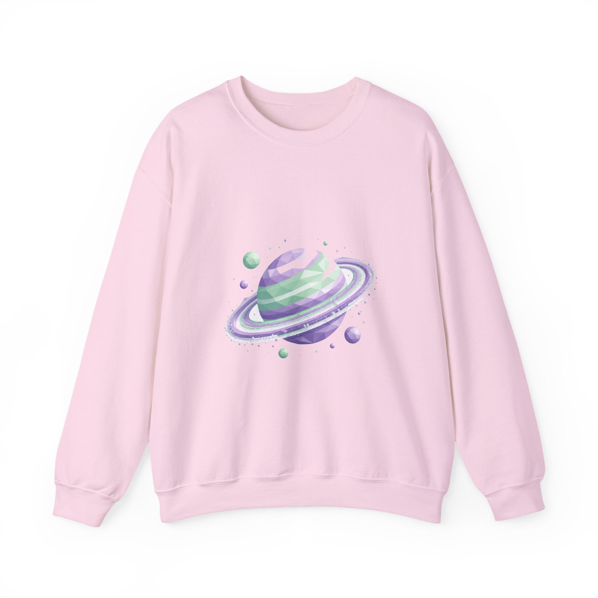 Matching Couple Sweatshirt - Astronaut & Planet Matching Couple Crewneck Sweatshirt Geometric Art His Hers Couple Gift - Design B