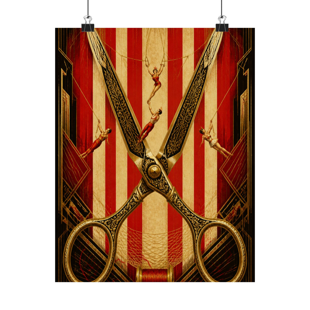 Giant Scissors Trapeze Wall Art Poster 18×24 Art Deco Entryway Decor Maximalist Print