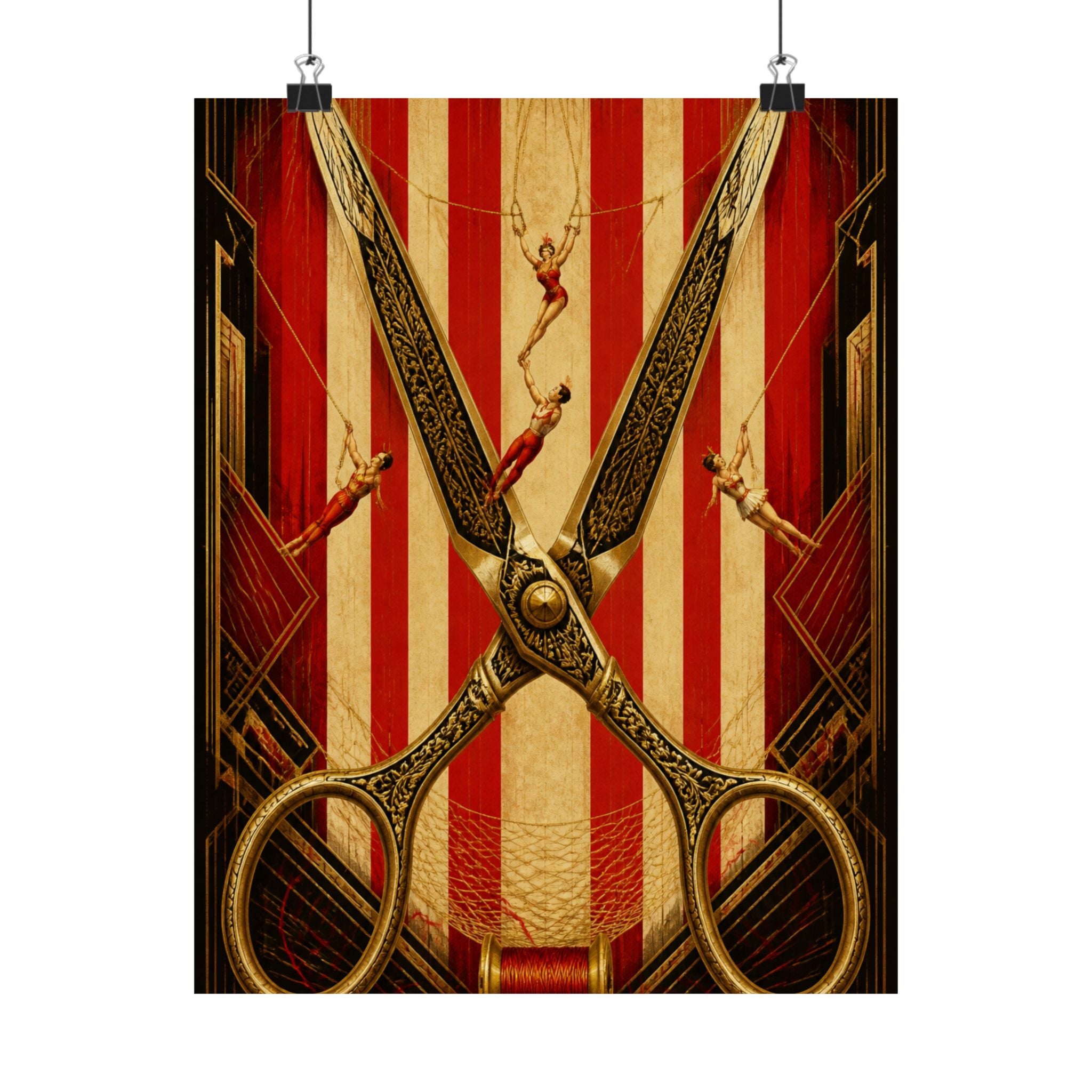 Giant Scissors Trapeze Wall Art Poster 18×24 Art Deco Entryway Decor Maximalist Print