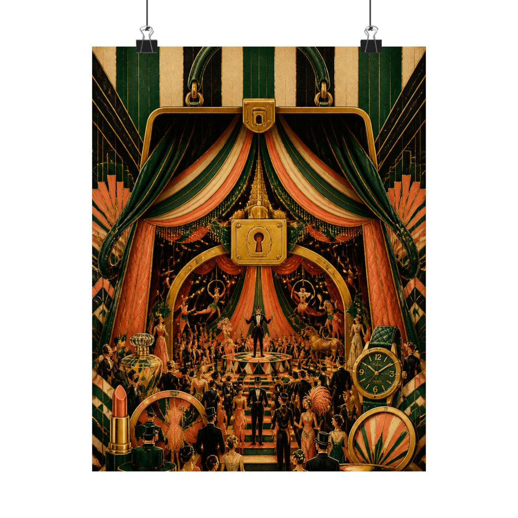 Handbag Big Top Wall Art Poster 18×24 Art Deco Entryway Decor Maximalist Print