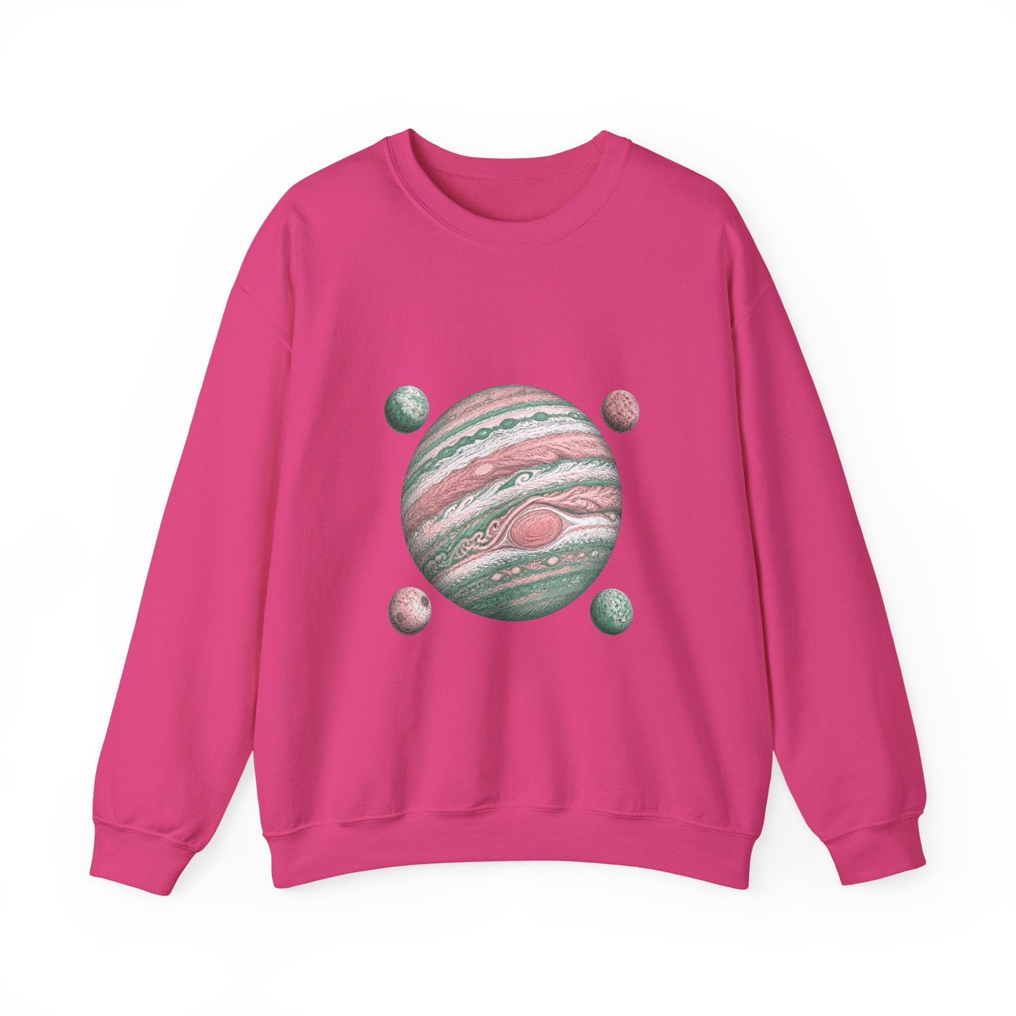Matching Couple Sweatshirt - Saturn & Jupiter Matching Couple Premium Fleece Sweatshirt Hand-Drawn Art His Hers Anniversary Gift - Design B