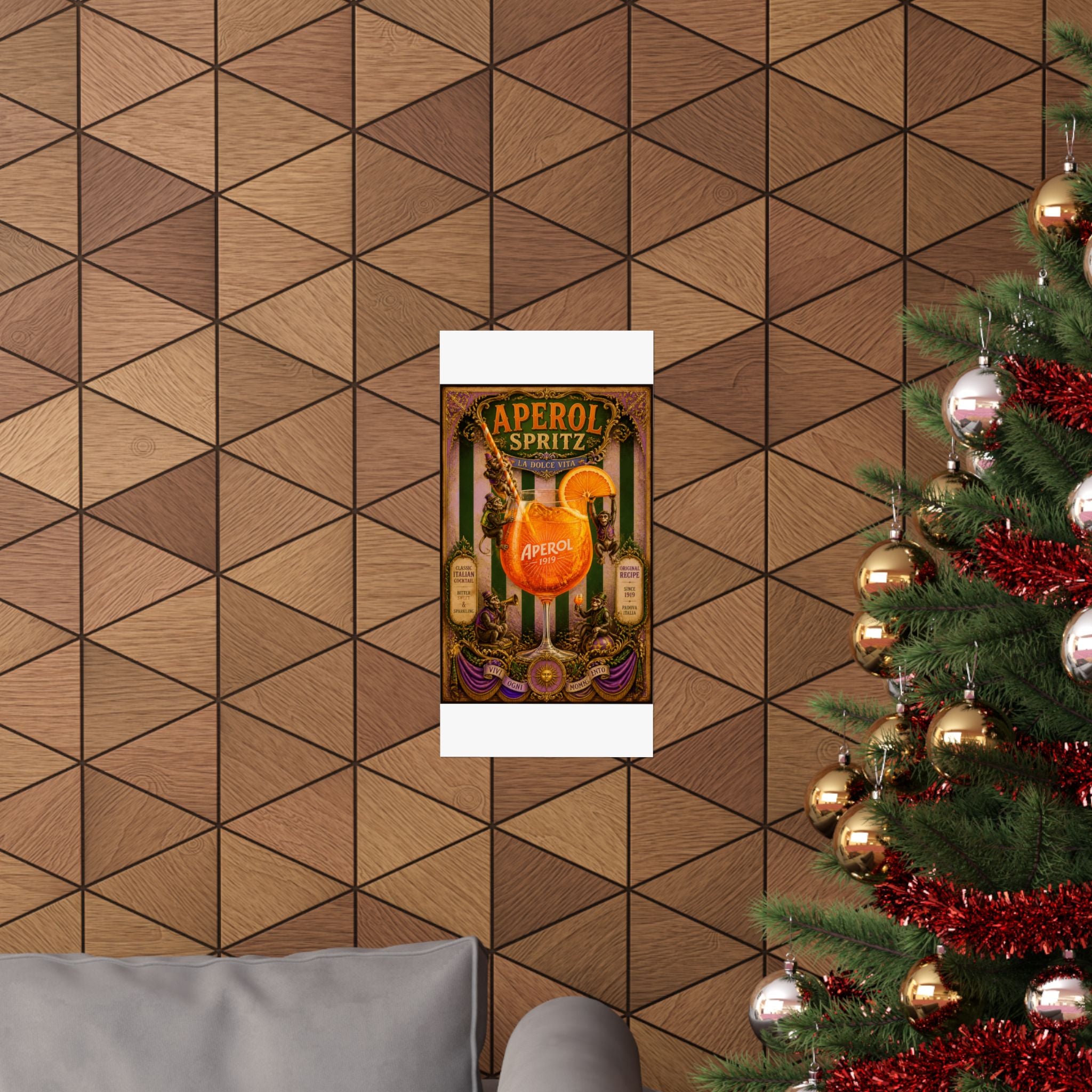 Aperol Spritz Monkeys Wall Art Poster 18×24 Baroque Home Office Decor Maximalist Print