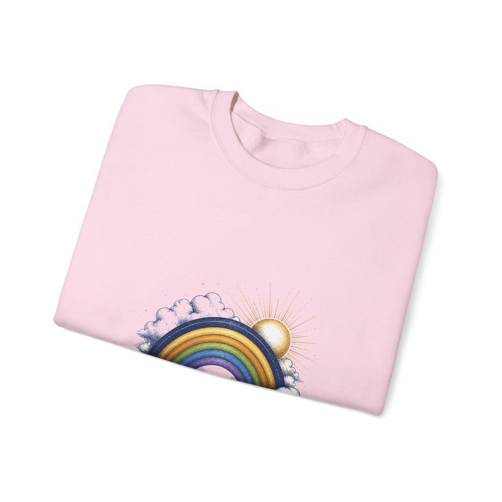 Matching Couple Sweatshirt - Storm & Rainbow Matching Couple Crewneck Sweatshirt Hand-Drawn Art His Hers Best Friend Gift - Design B