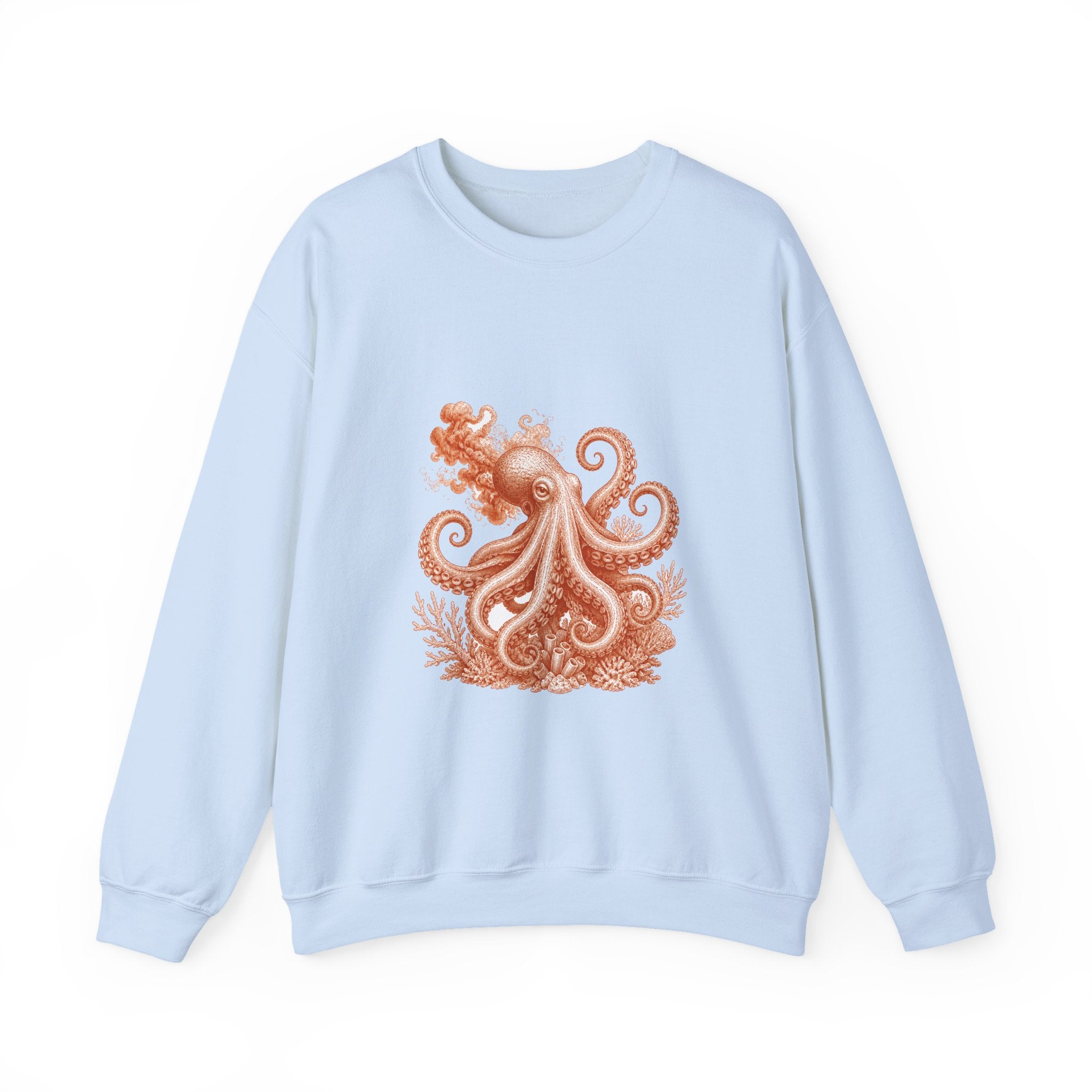 Matching Couple Sweatshirt - Octopus & Jellyfish Matching Couple Comfort Colors Crew Vintage Art His Hers Honeymoon Gift - Design A