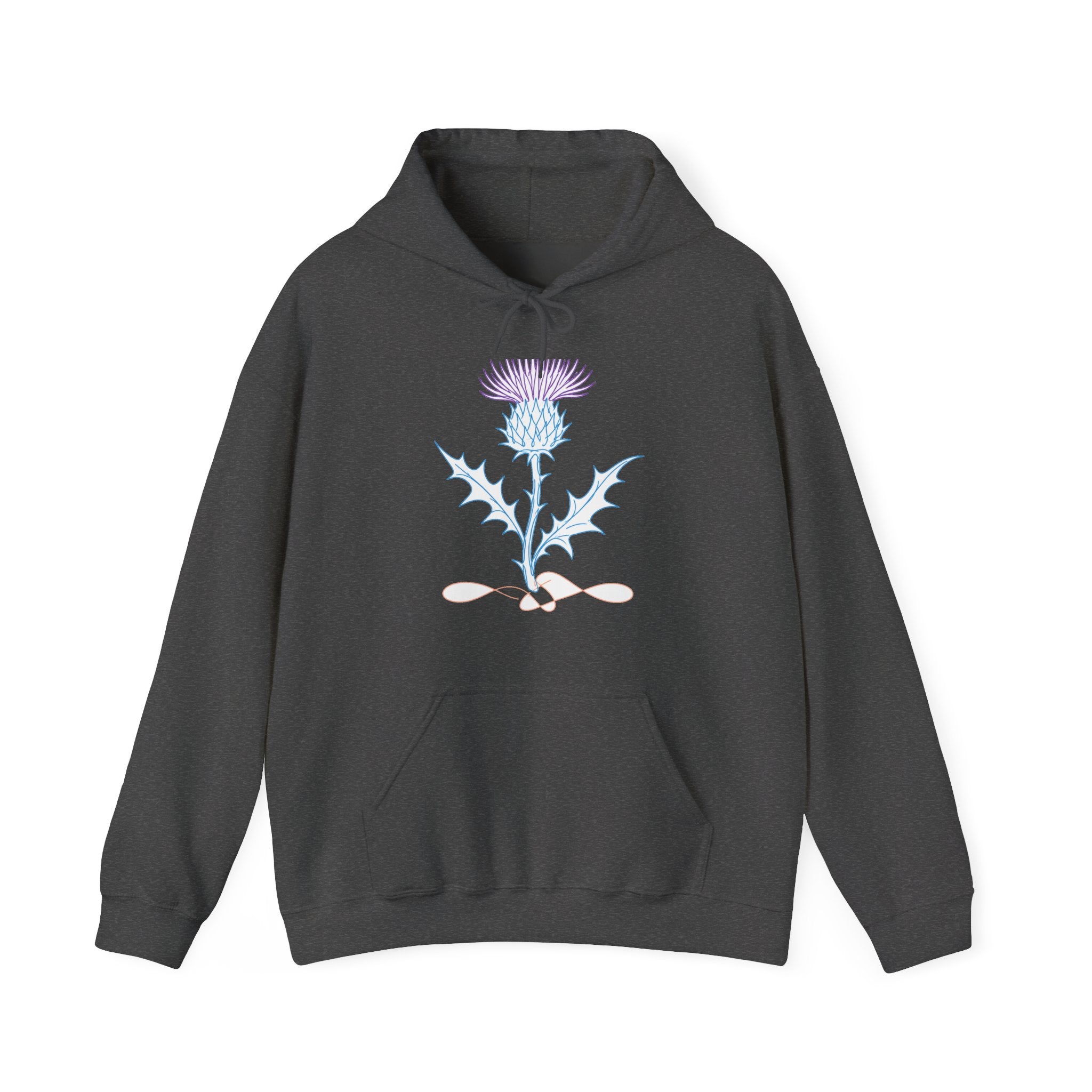 Matching Couple Sweatshirt - Lavender & Thistle Matching Couple Hooded Sweatshirt Minimalist Art His Hers Valentine Gift - Design B