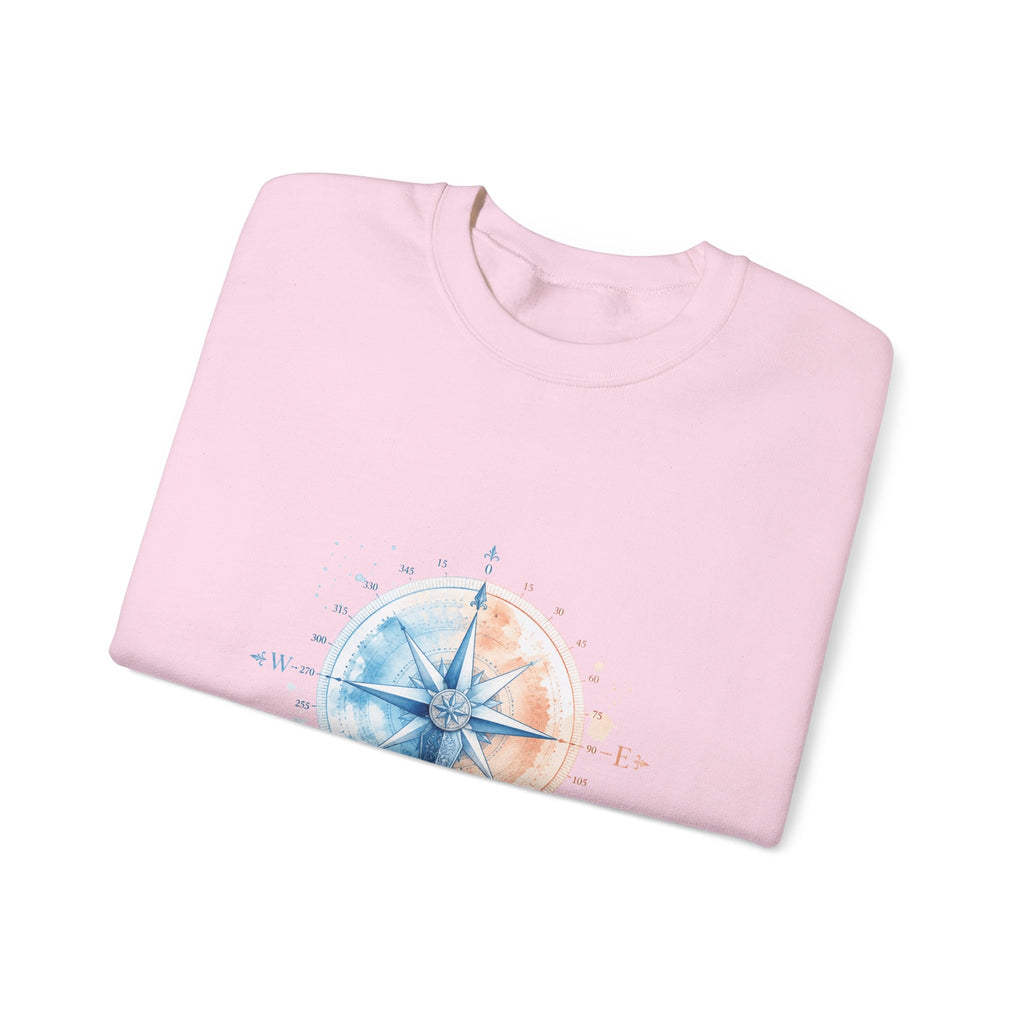 Matching Couple Sweatshirt - Compass North & South Matching Couple Premium Fleece Sweatshirt Watercolor Art His Hers Birthday Gift - Design B