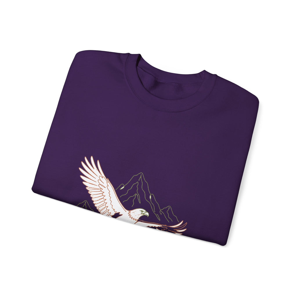 Matching Couple Sweatshirt - Eagle & Whale Matching Couple Premium Fleece Sweatshirt Minimalist Art His Hers Christmas Gift - Design A