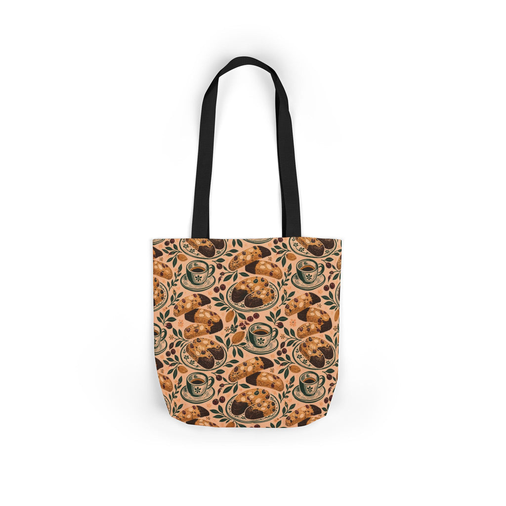 Almond Biscotti Canvas Tote Bag Mediterranean Kitchen Linocut Design Italian Cottagecore Gift
