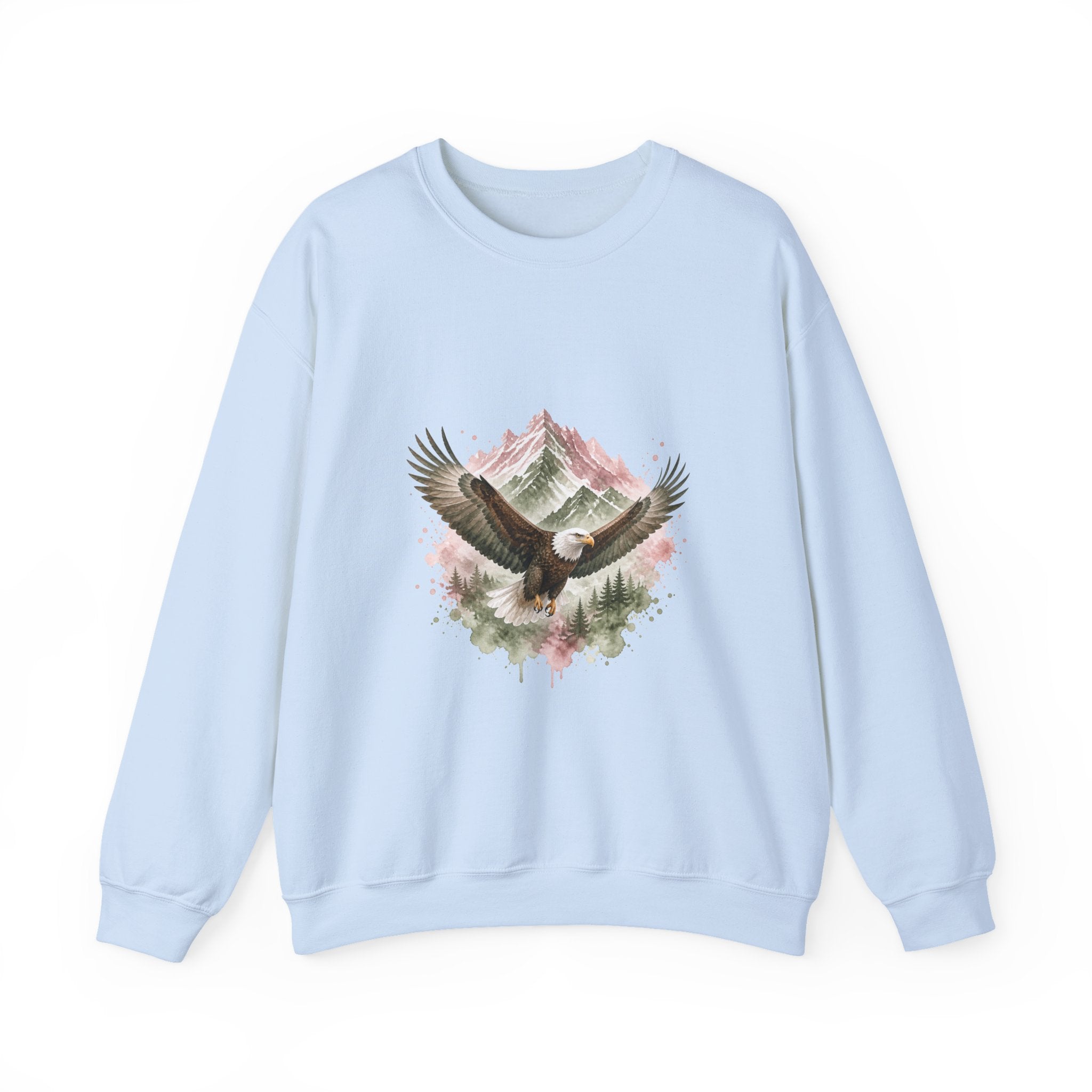 Matching Couple Sweatshirt - Eagle & Whale Matching Couple Comfort Colors Crew Watercolor Art His Hers Birthday Gift - Design A