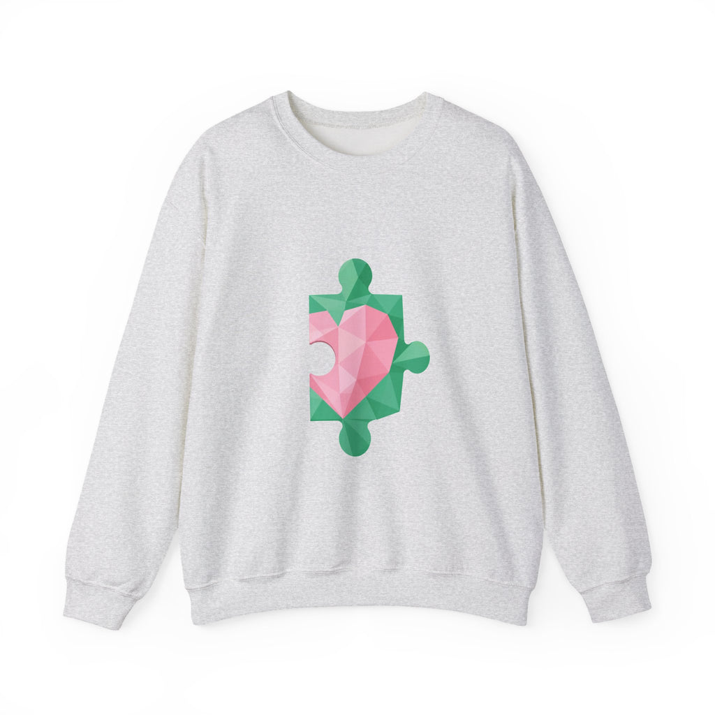 Matching Couple Sweatshirt - Puzzle Pieces Matching Couple Crewneck Sweatshirt Geometric Art His Hers Couple Gift - Design B