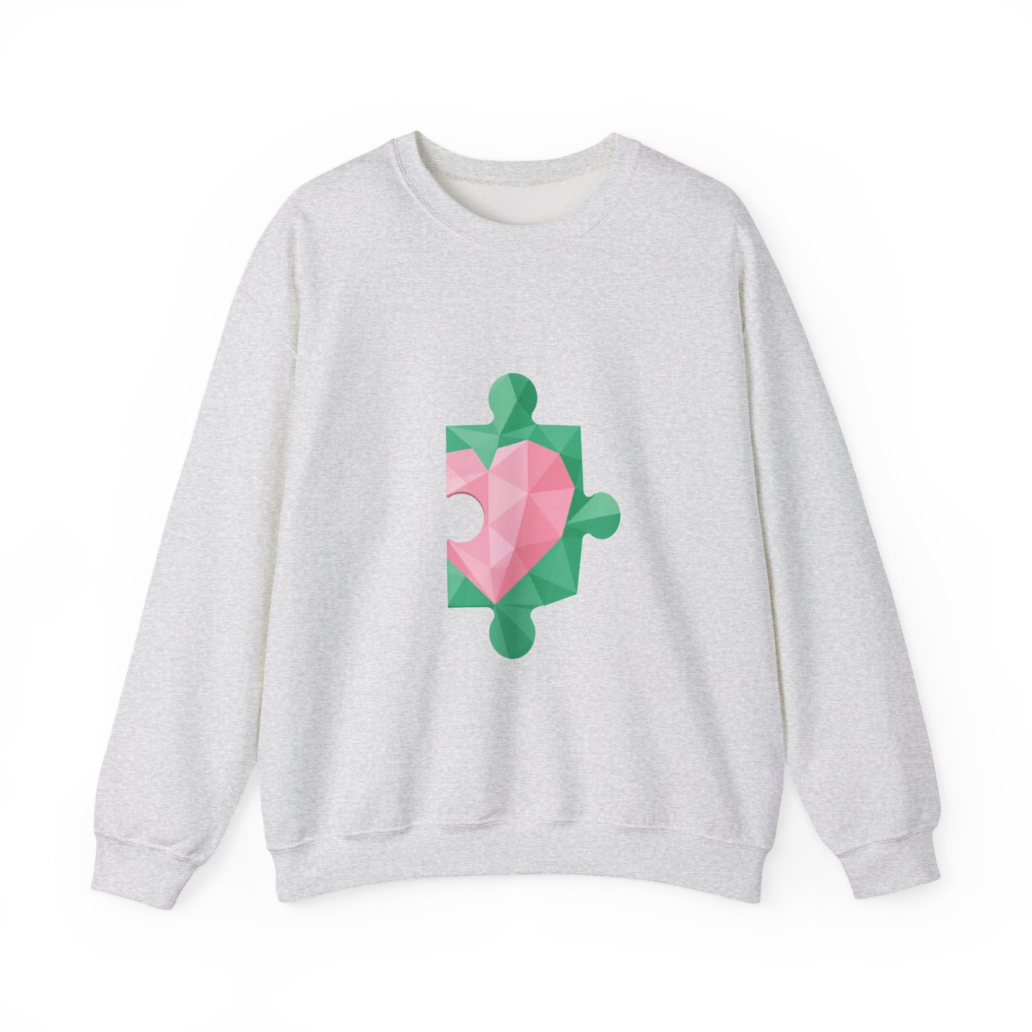 Matching Couple Sweatshirt - Puzzle Pieces Matching Couple Crewneck Sweatshirt Geometric Art His Hers Couple Gift - Design B