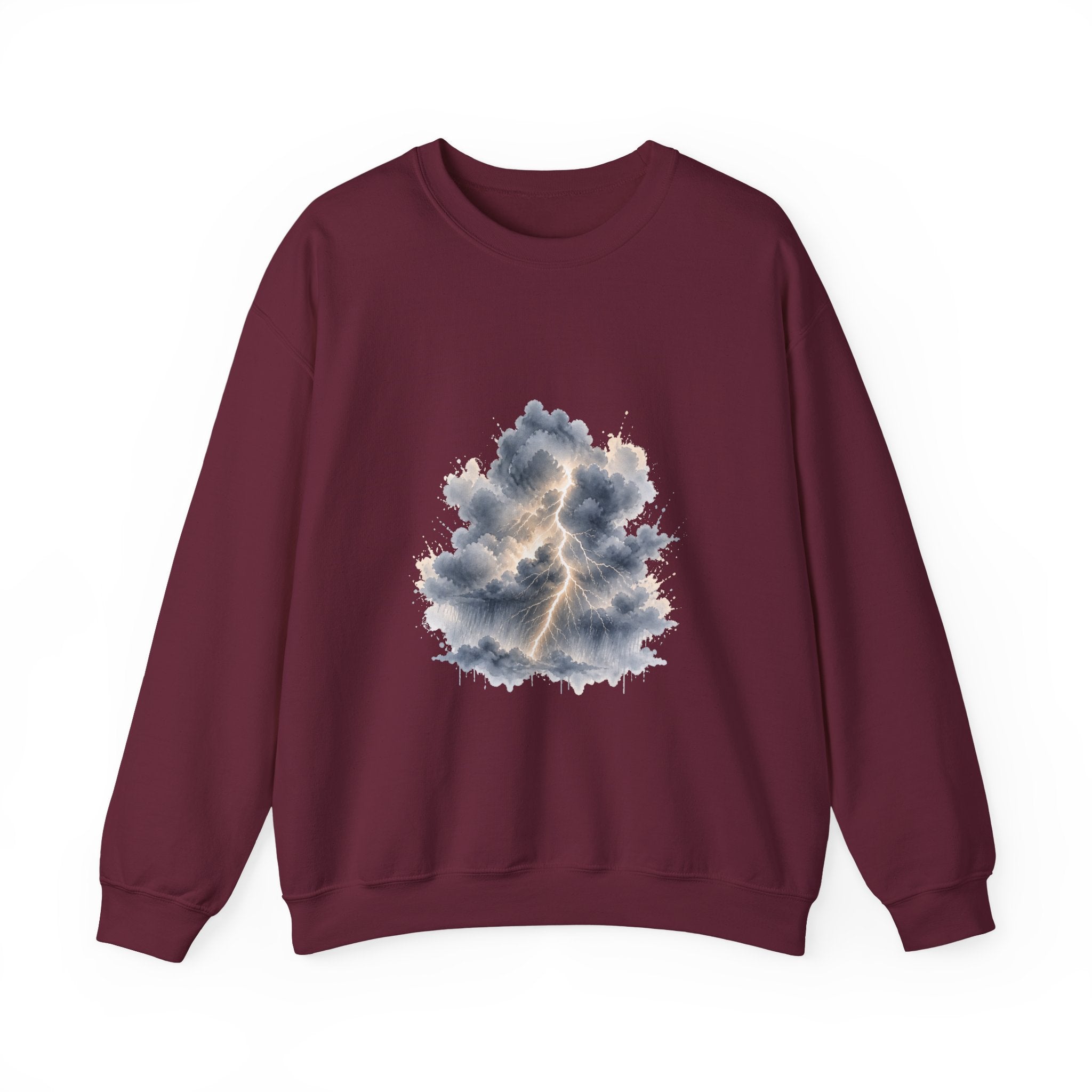 Matching Couple Sweatshirt - Storm & Rainbow Matching Couple Crewneck Sweatshirt Watercolor Art His Hers Engagement Gift - Design A