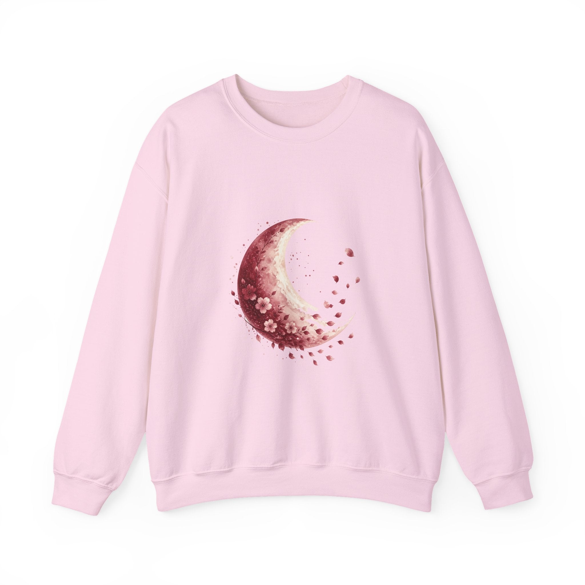 Matching Couple Sweatshirt - Waxing & Waning Moon Matching Couple Premium Fleece Sweatshirt Watercolor Art His Hers Birthday Gift - Design B