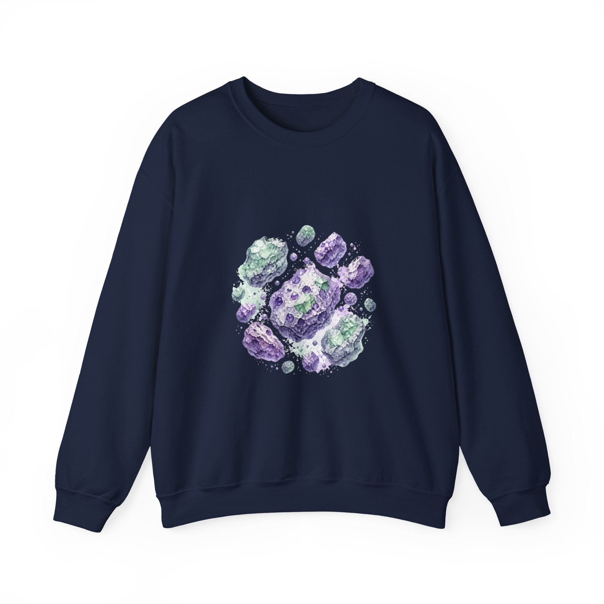 Matching Couple Sweatshirt - Comet & Asteroid Matching Couple Premium Fleece Sweatshirt Watercolor Art His Hers Birthday Gift - Design B