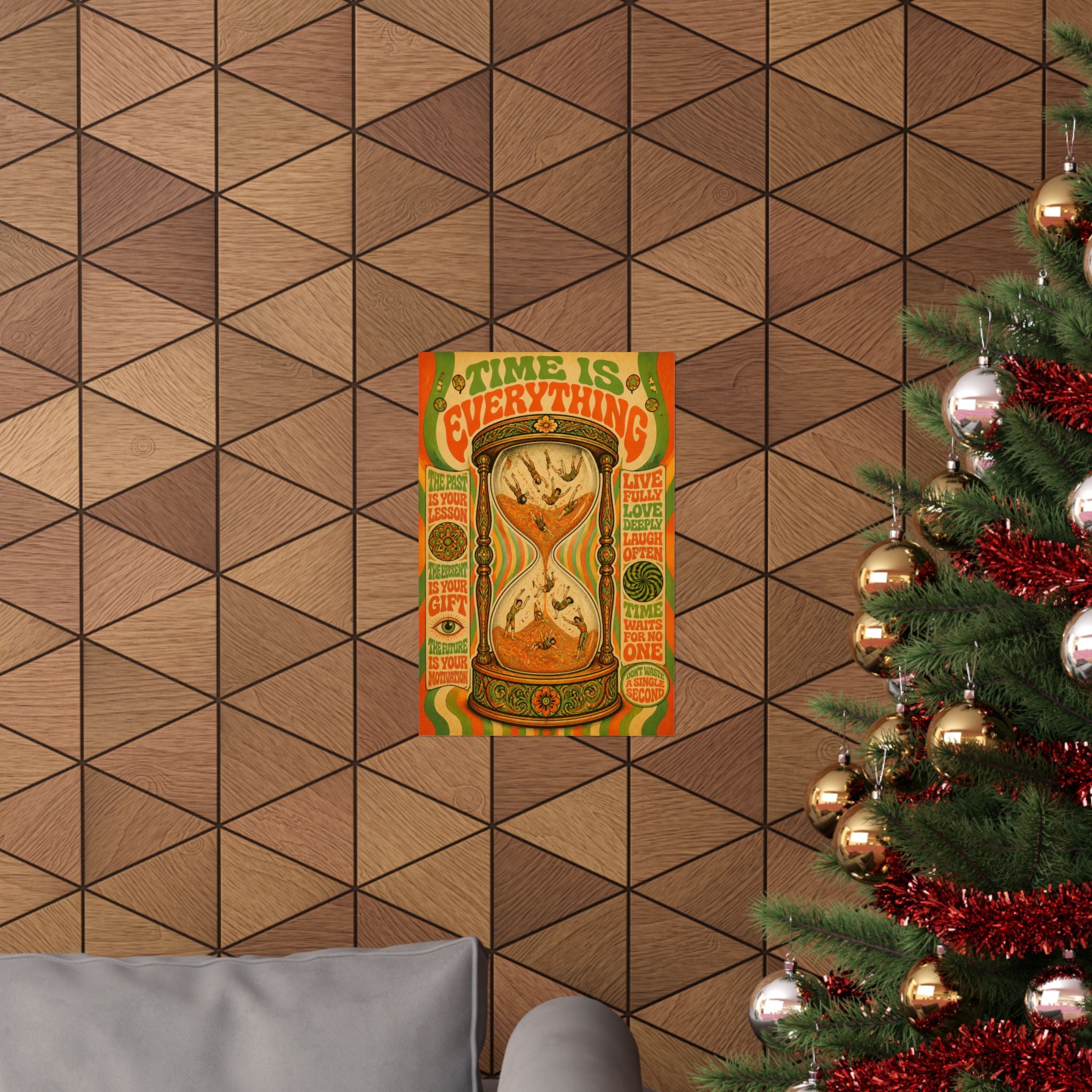 Hourglass Acrobats Wall Art Poster 24×36 Psychedelic Dining Room Decor Maximalist Print