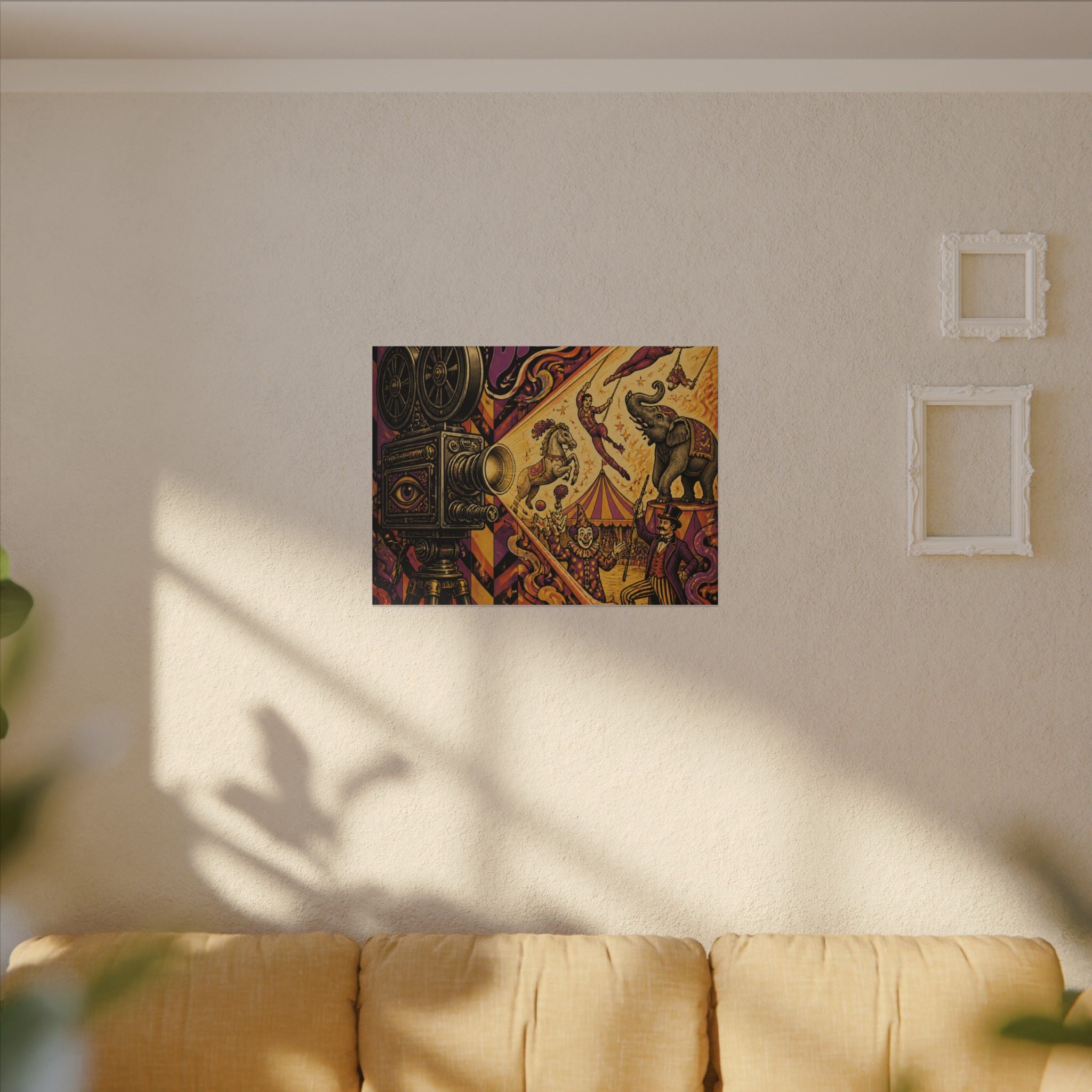 Film Camera Projector Show Wall Art Canvas 24×36 Psychedelic Dining Room Decor Maximalist Print