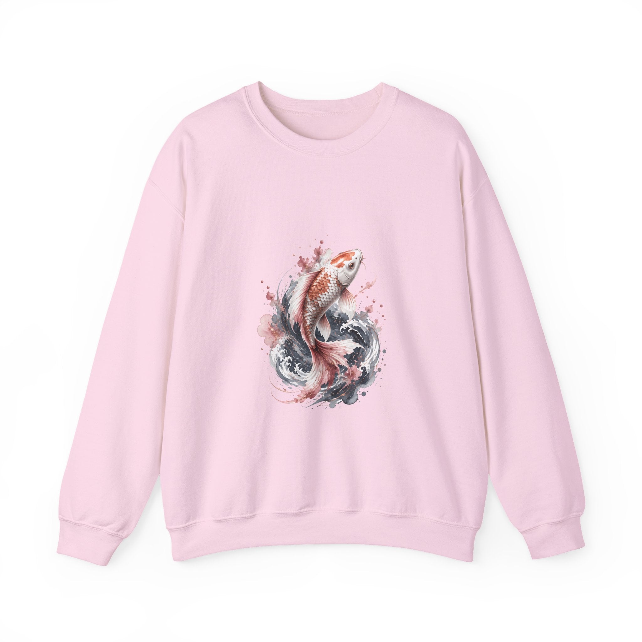 Matching Couple Sweatshirt - Koi Fish Yin Yang Matching Couple Crewneck Sweatshirt Watercolor Art His Hers Engagement Gift - Design A