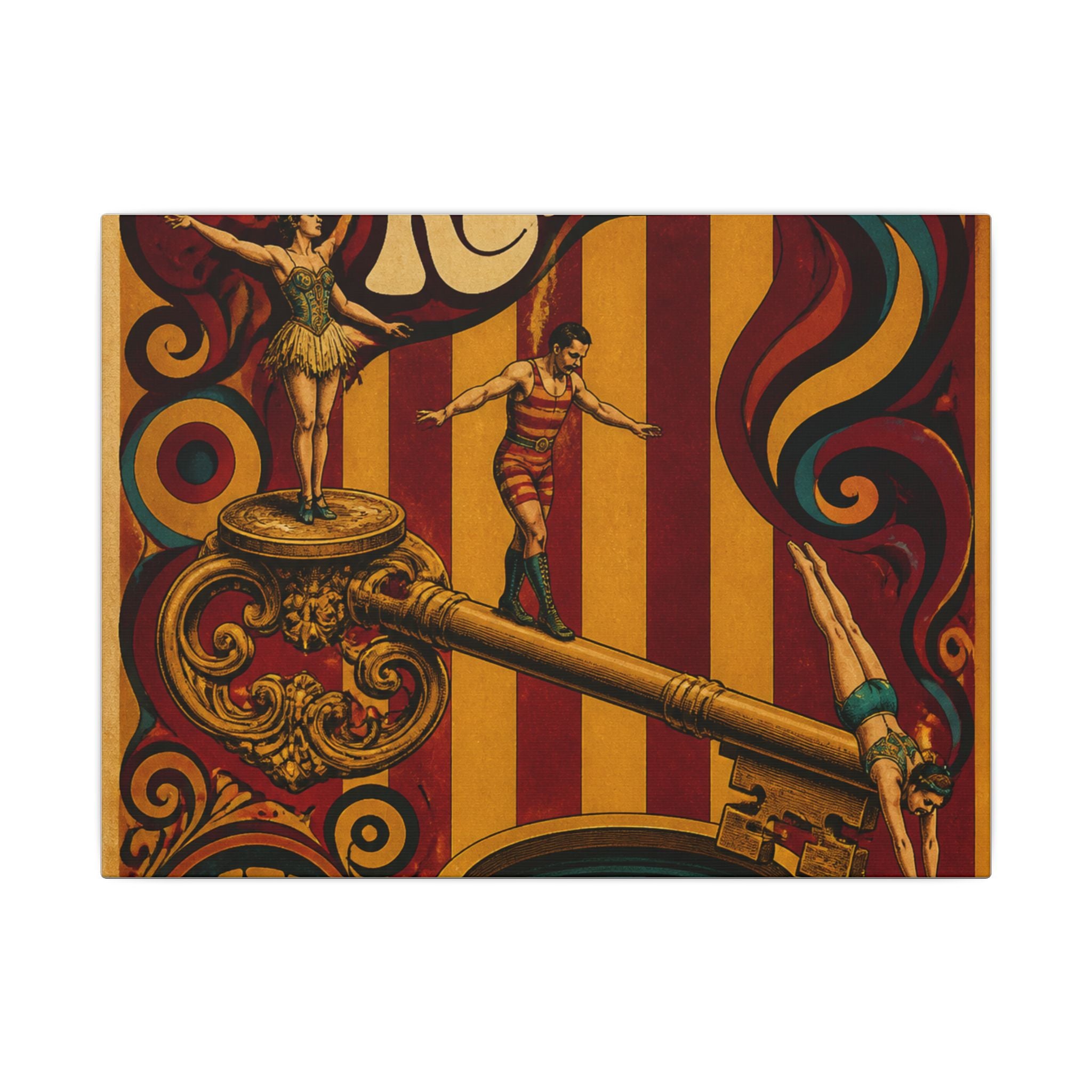 Giant Key Performance Wall Art Canvas 24×36 Psychedelic Dining Room Decor Maximalist Print